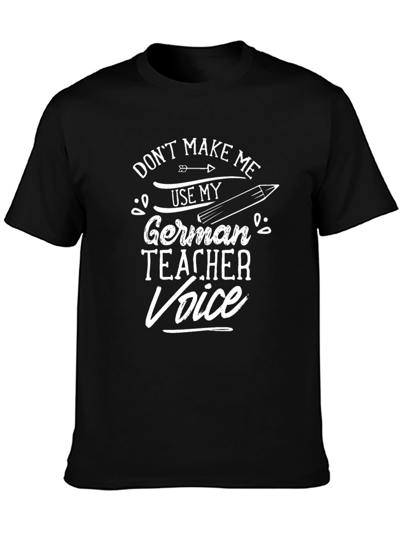 German Teacher Voice T-Shirt - Unisex Black Cotton Tee
