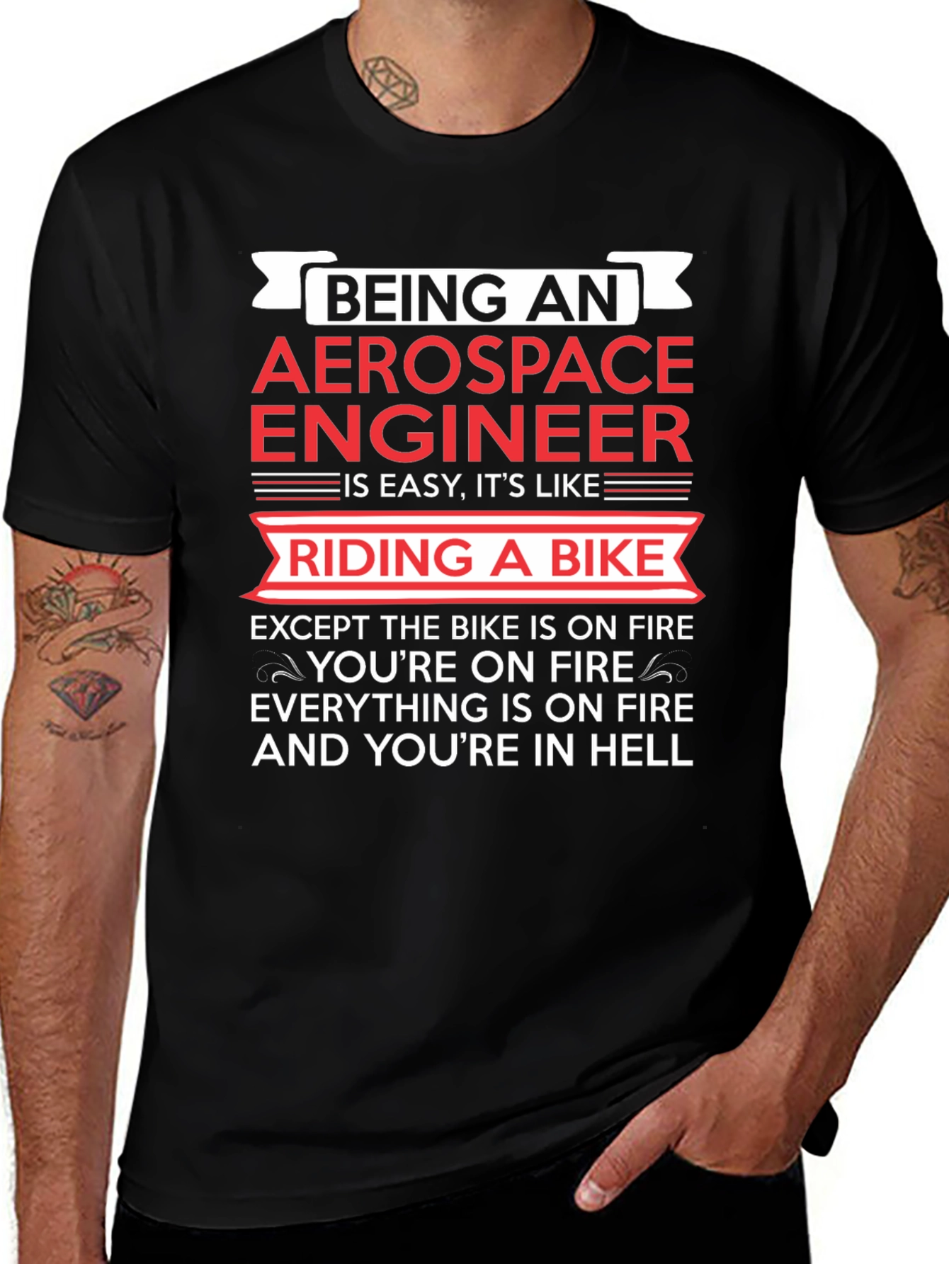 Aerospace Engineer Bike On Fire T-Shirt