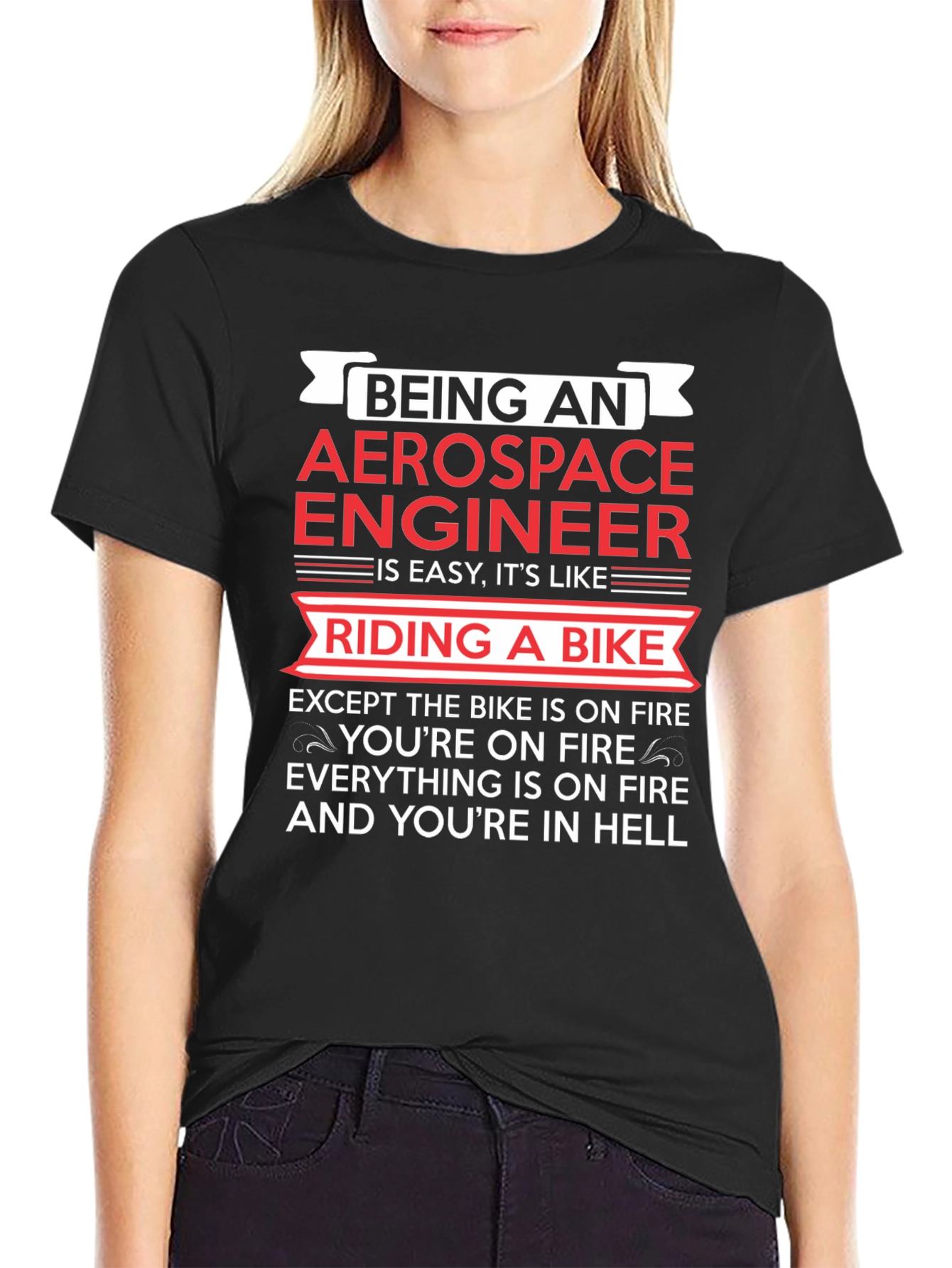 Aerospace Engineer Bike On Fire T-Shirt