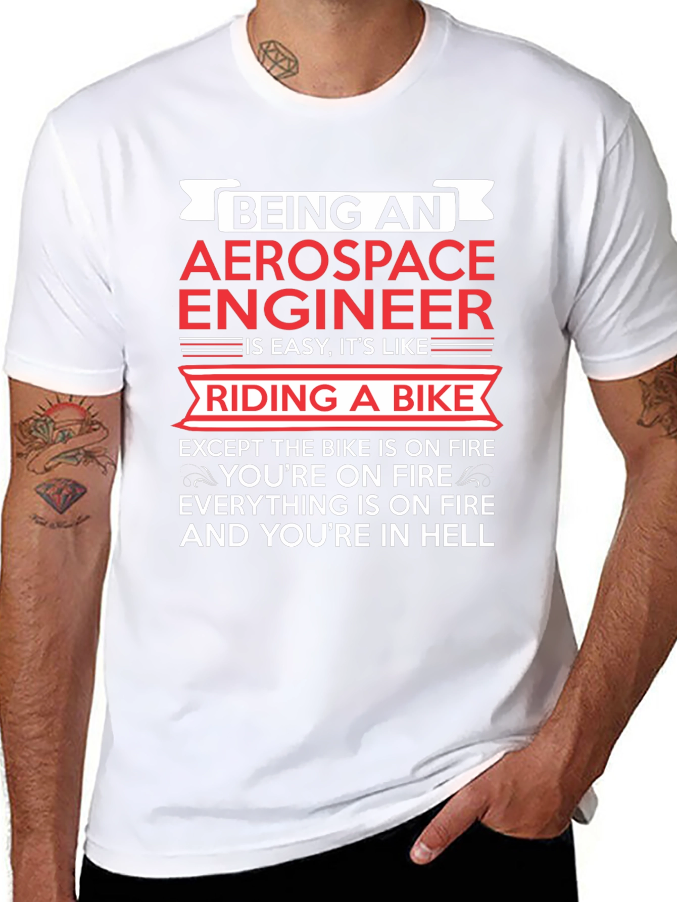 Aerospace Engineer Bike On Fire T-Shirt