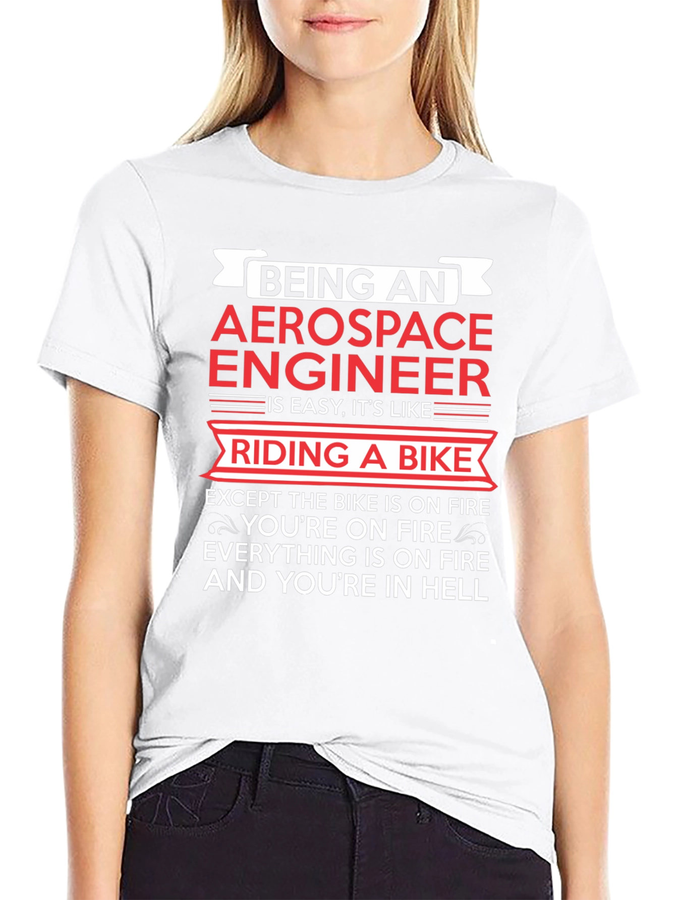 Aerospace Engineer Bike On Fire T-Shirt