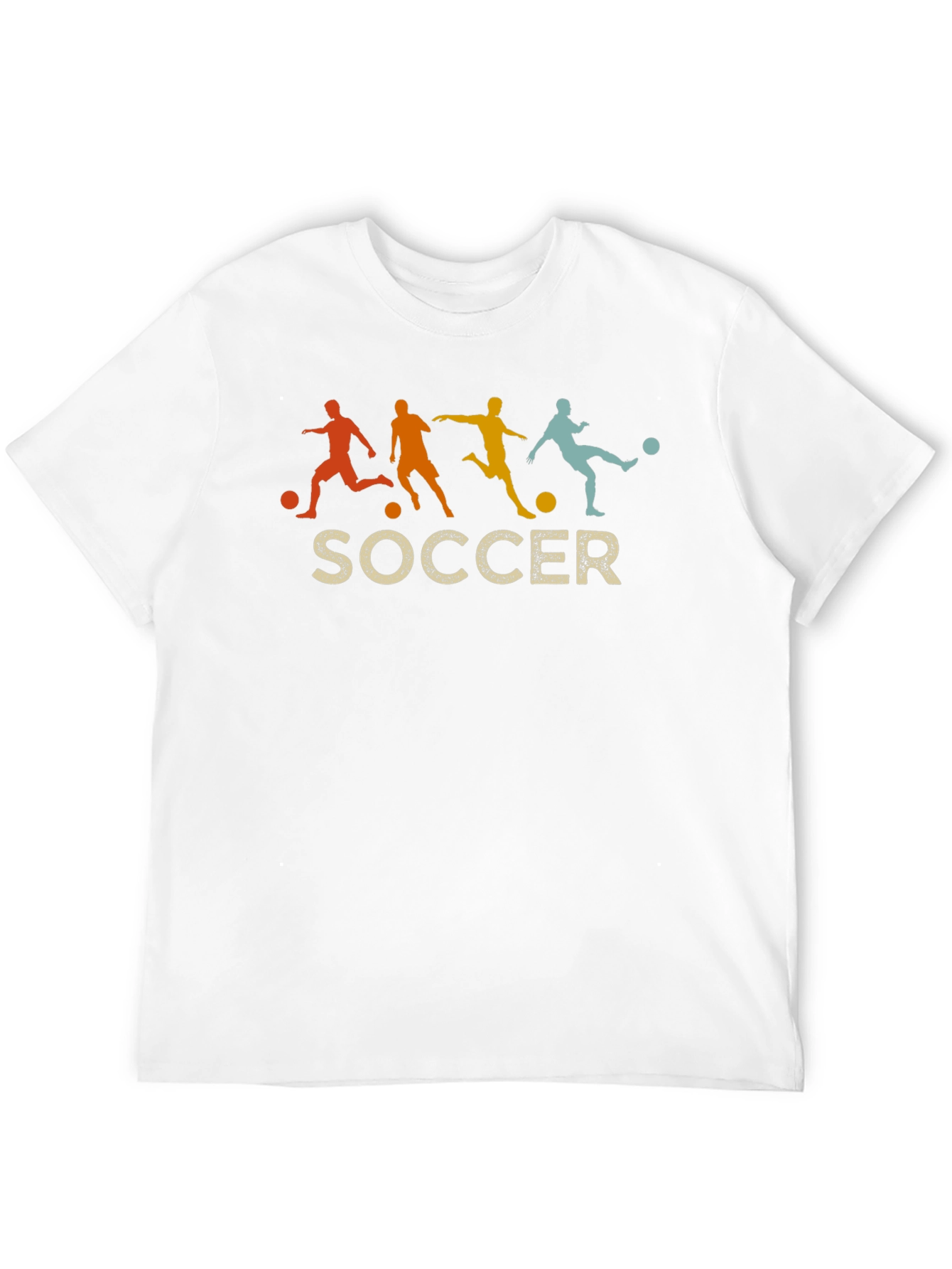 Retro Soccer Silhouette Graphic Tee - Black