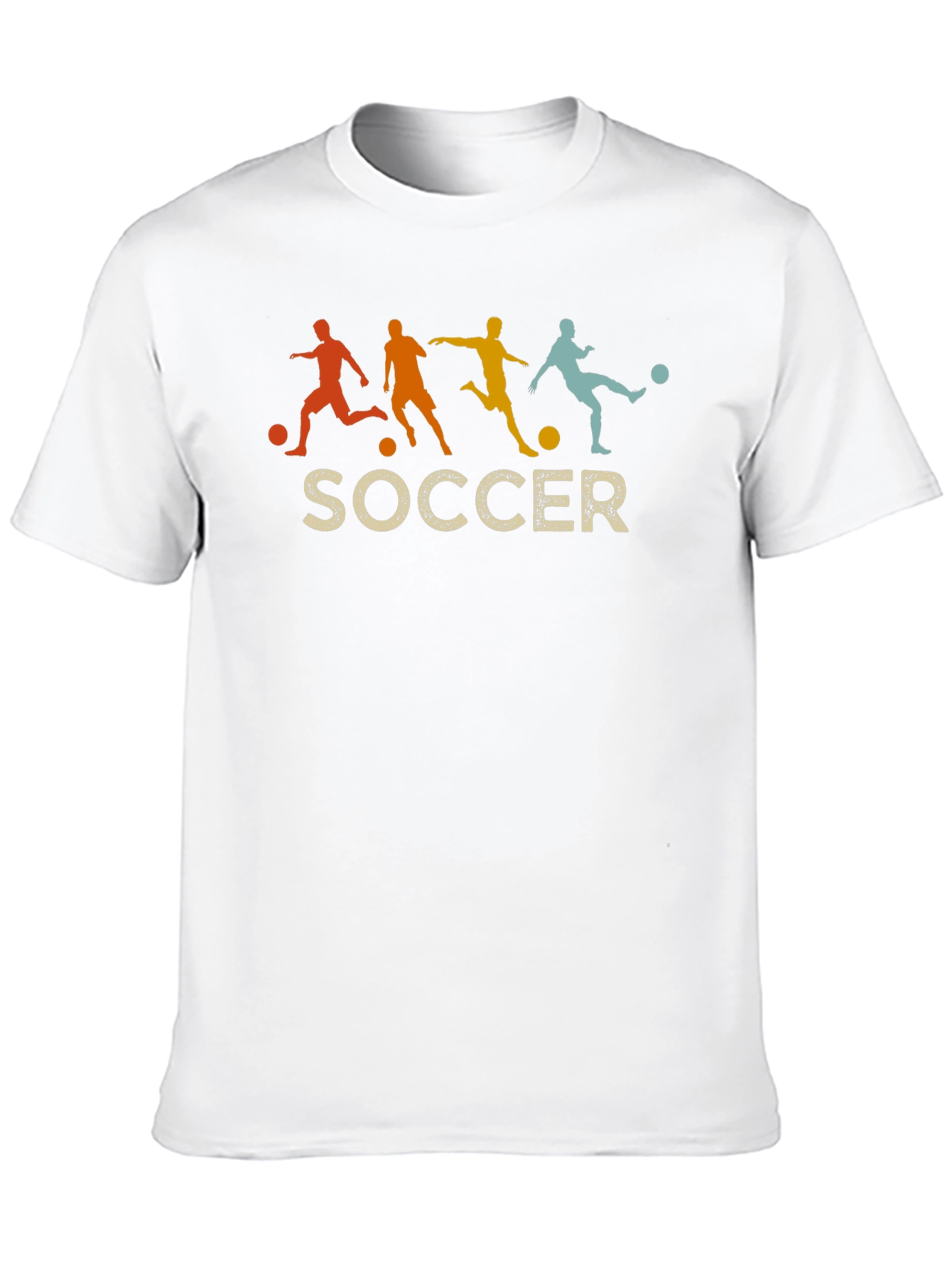 Retro Soccer Silhouette Graphic Tee - Black