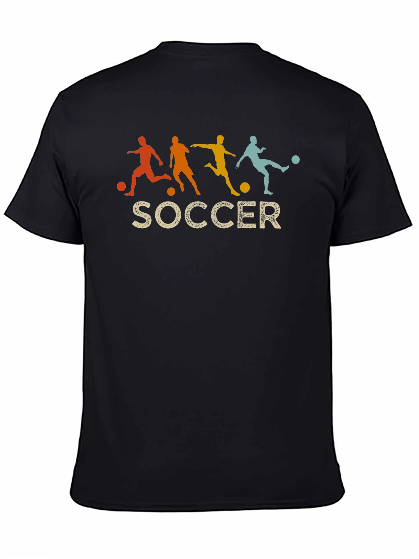 Retro Soccer Silhouette Graphic Tee - Black