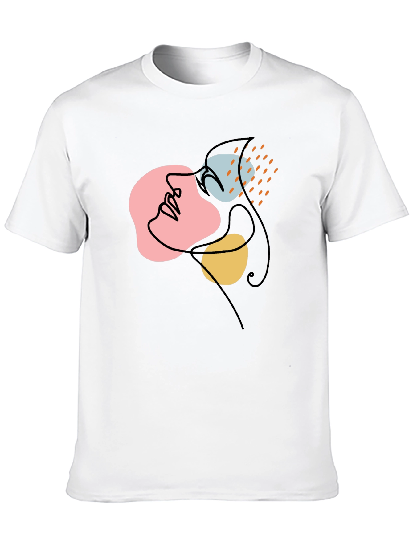 Abstract Face Art Black T-Shirt - Modern Graphic Tee