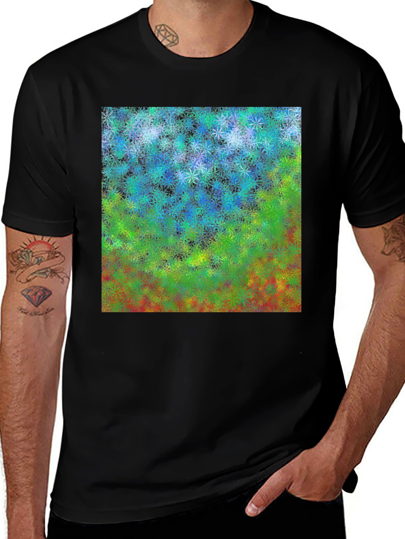 Abstract Floral Graphic T-Shirt