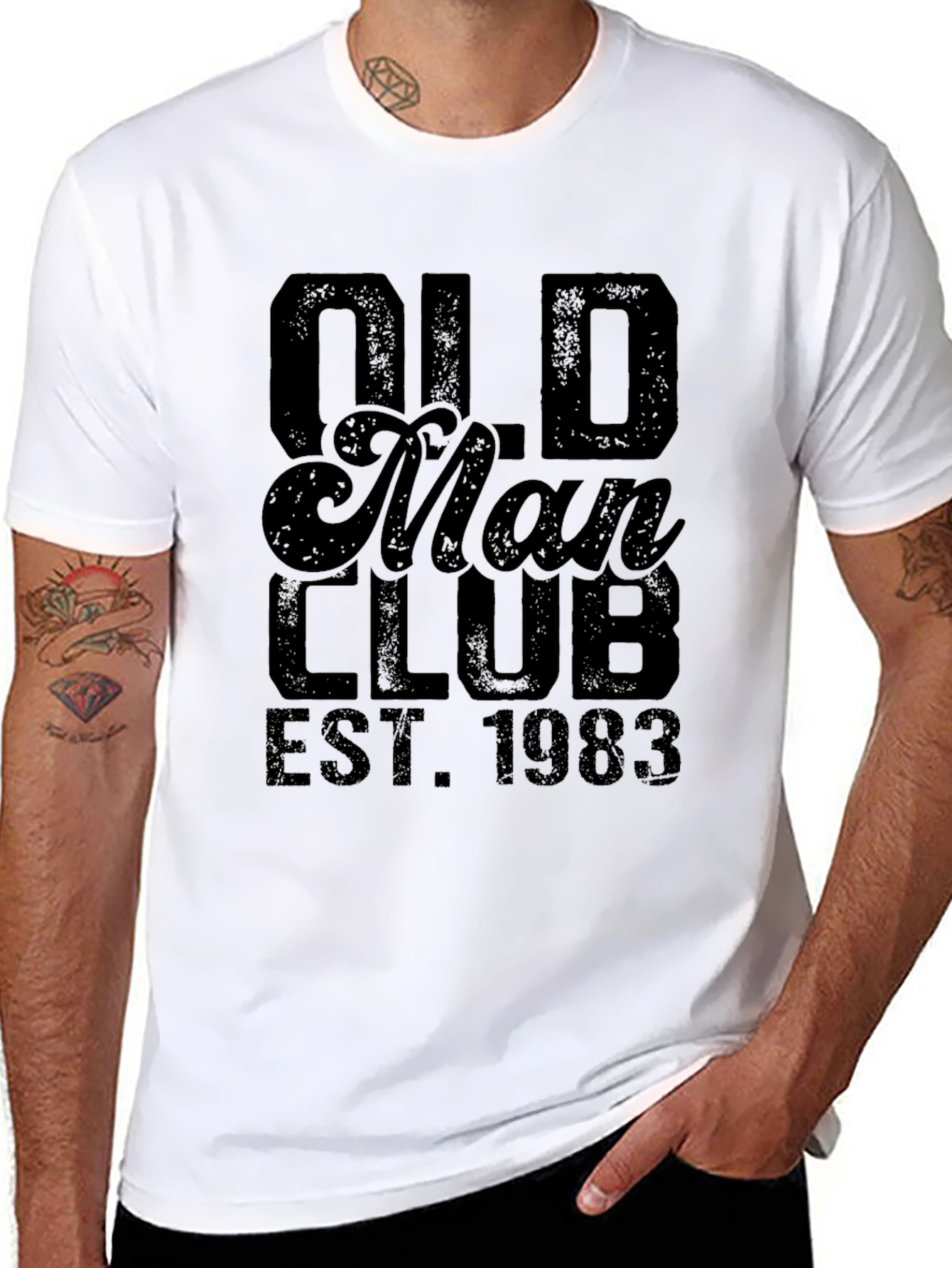 Old Man Club EST. 1983 Black Graphic T-Shirt