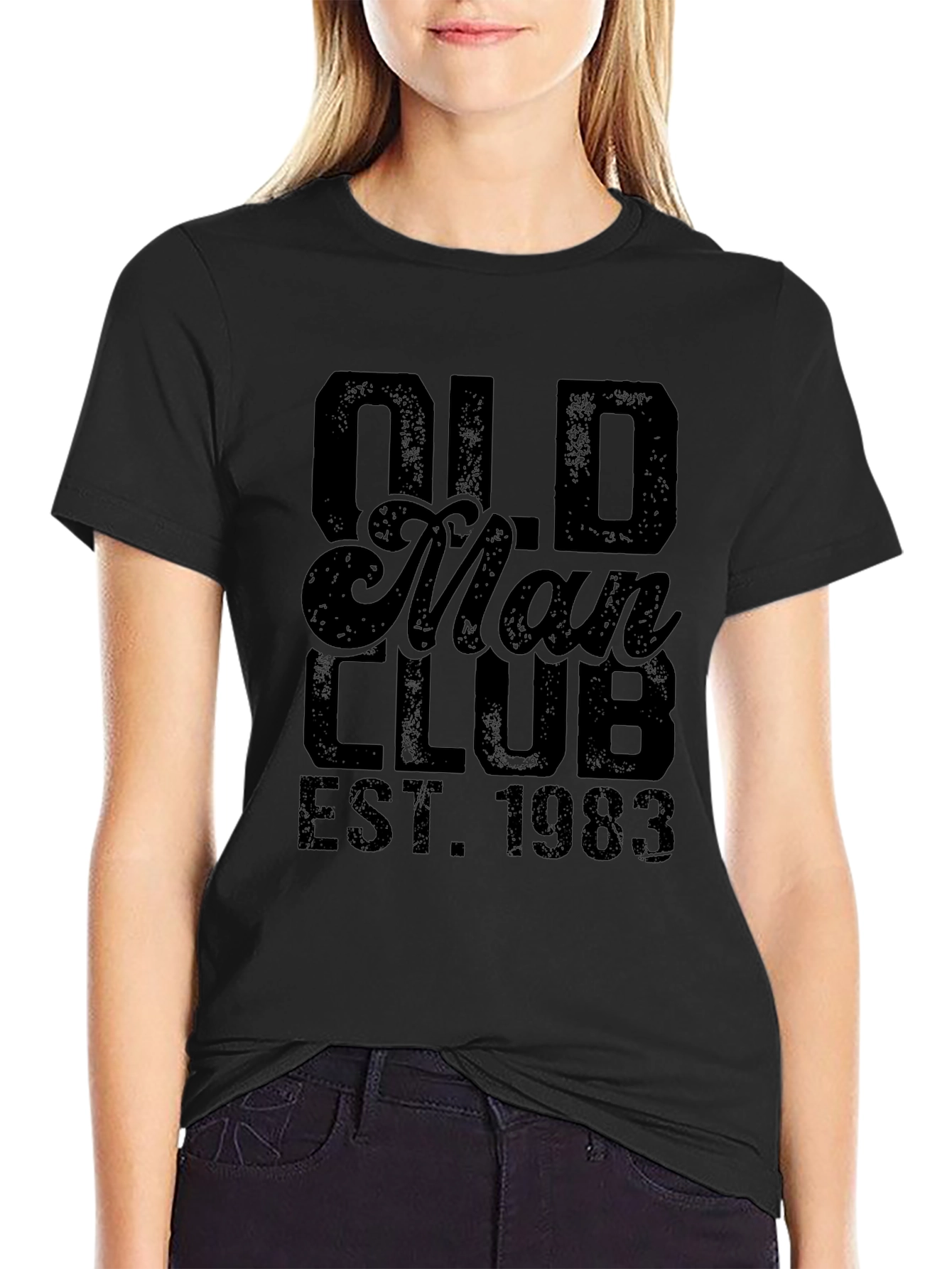 Old Man Club EST. 1983 Black Graphic T-Shirt