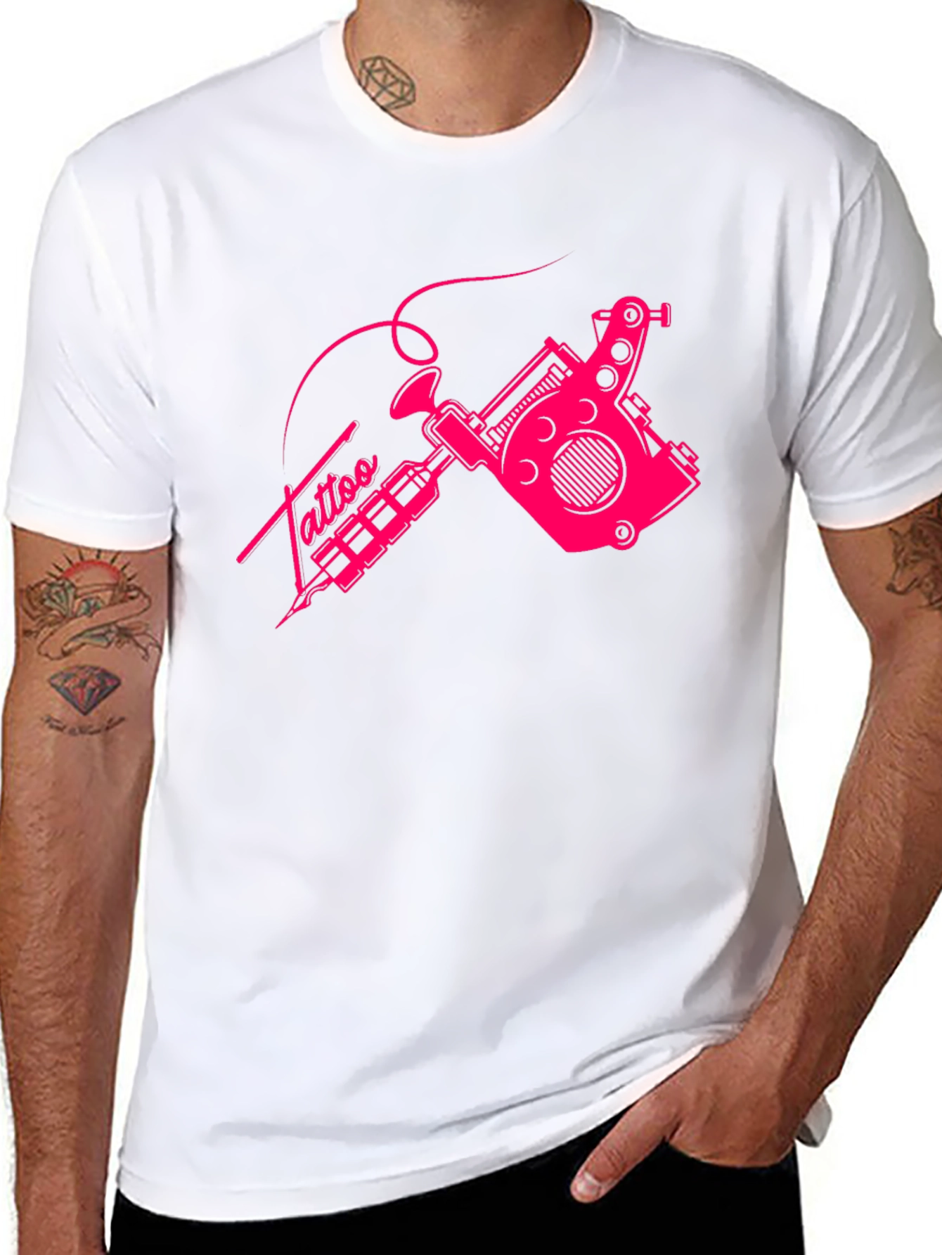 Tattoo Machine Graphic Tee - Cool Black T-Shirt