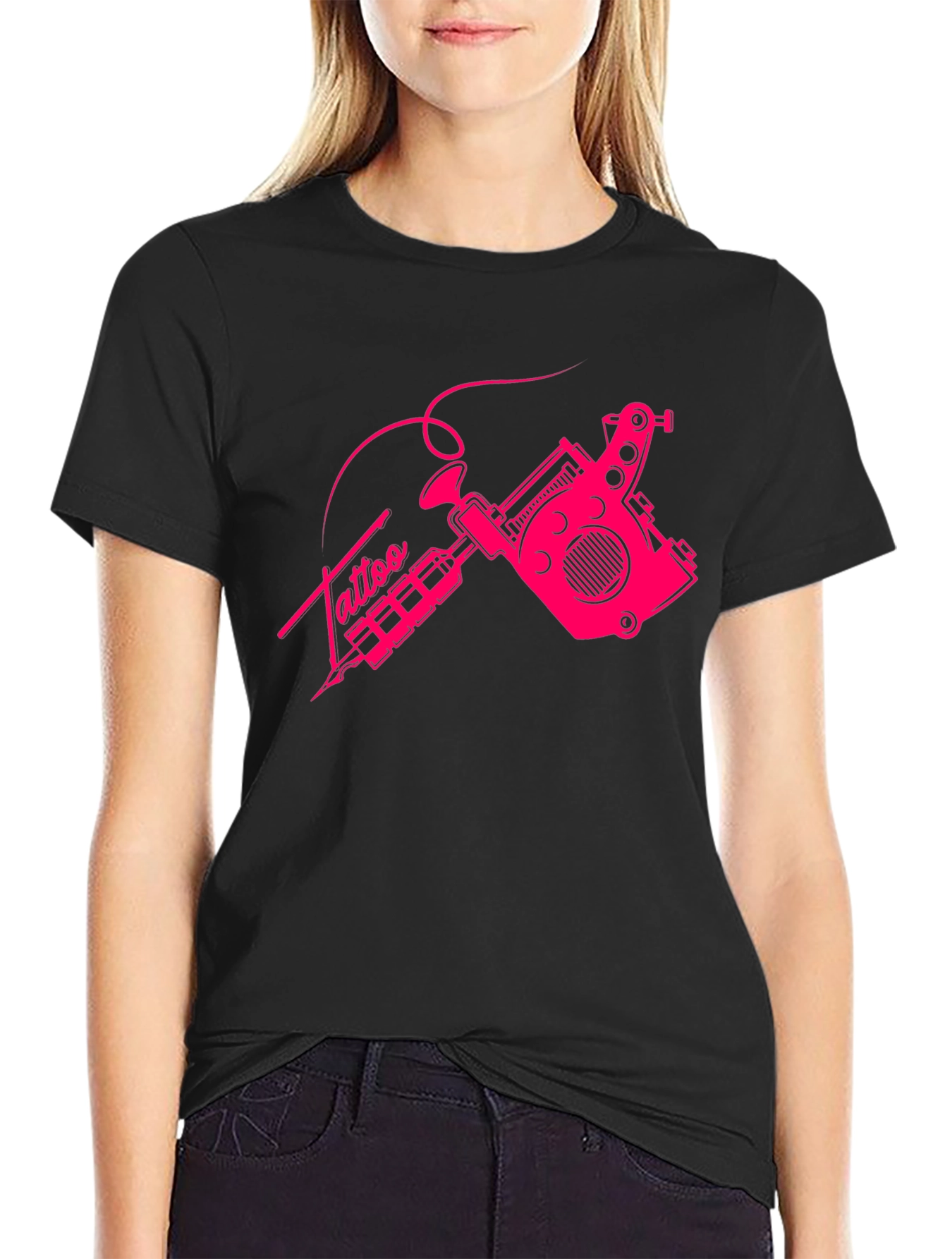 Tattoo Machine Graphic Tee - Cool Black T-Shirt