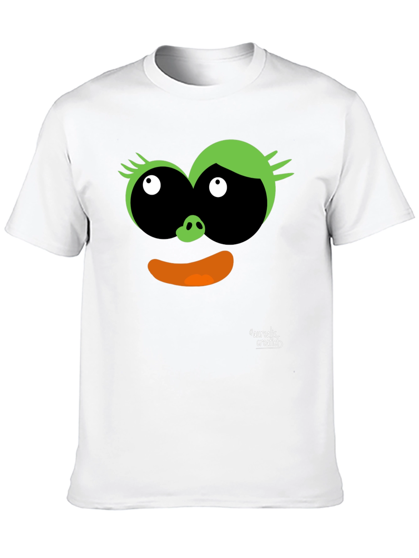 Fun Cartoon Face Black T-Shirt