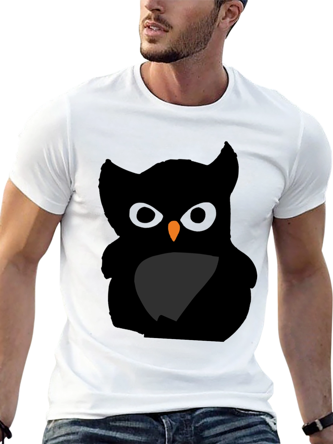 Black Owl Graphic Tee - Mens Casual Shirt