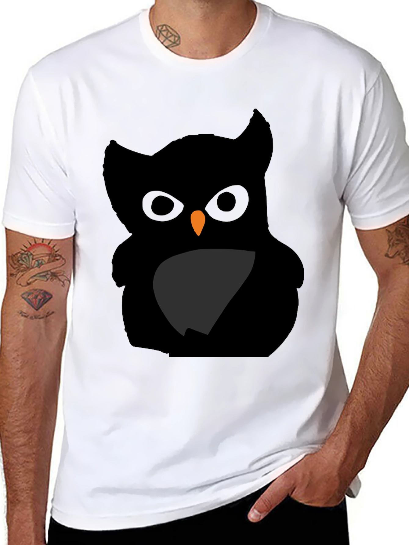 Black Owl Graphic Tee - Mens Casual Shirt