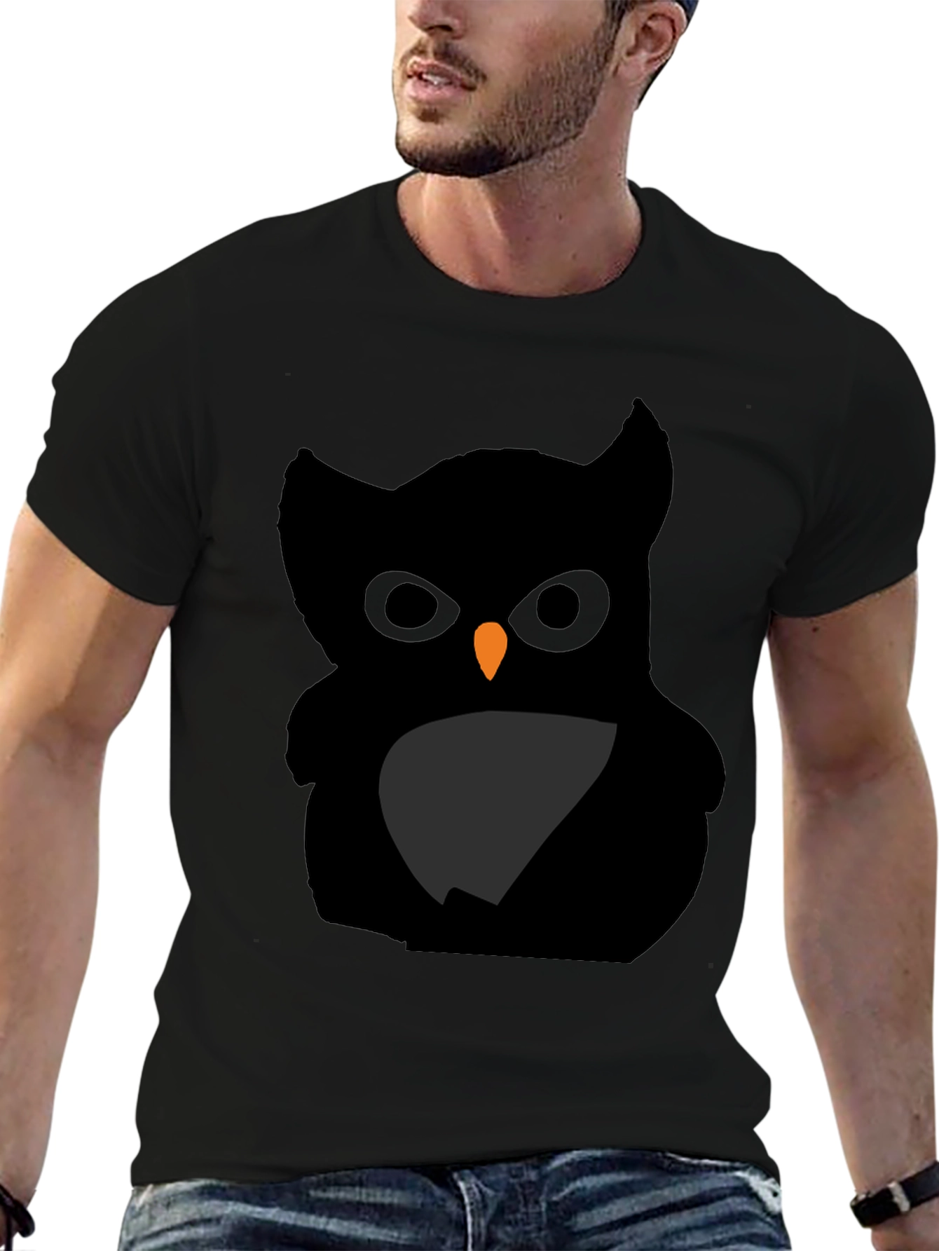 Black Owl Graphic Tee - Mens Casual Shirt