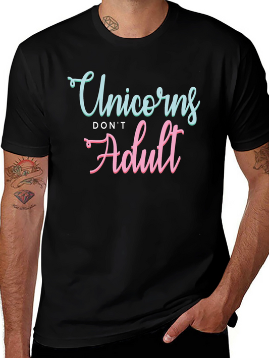 Unicorns Dont Adult Graphic Tee - Black