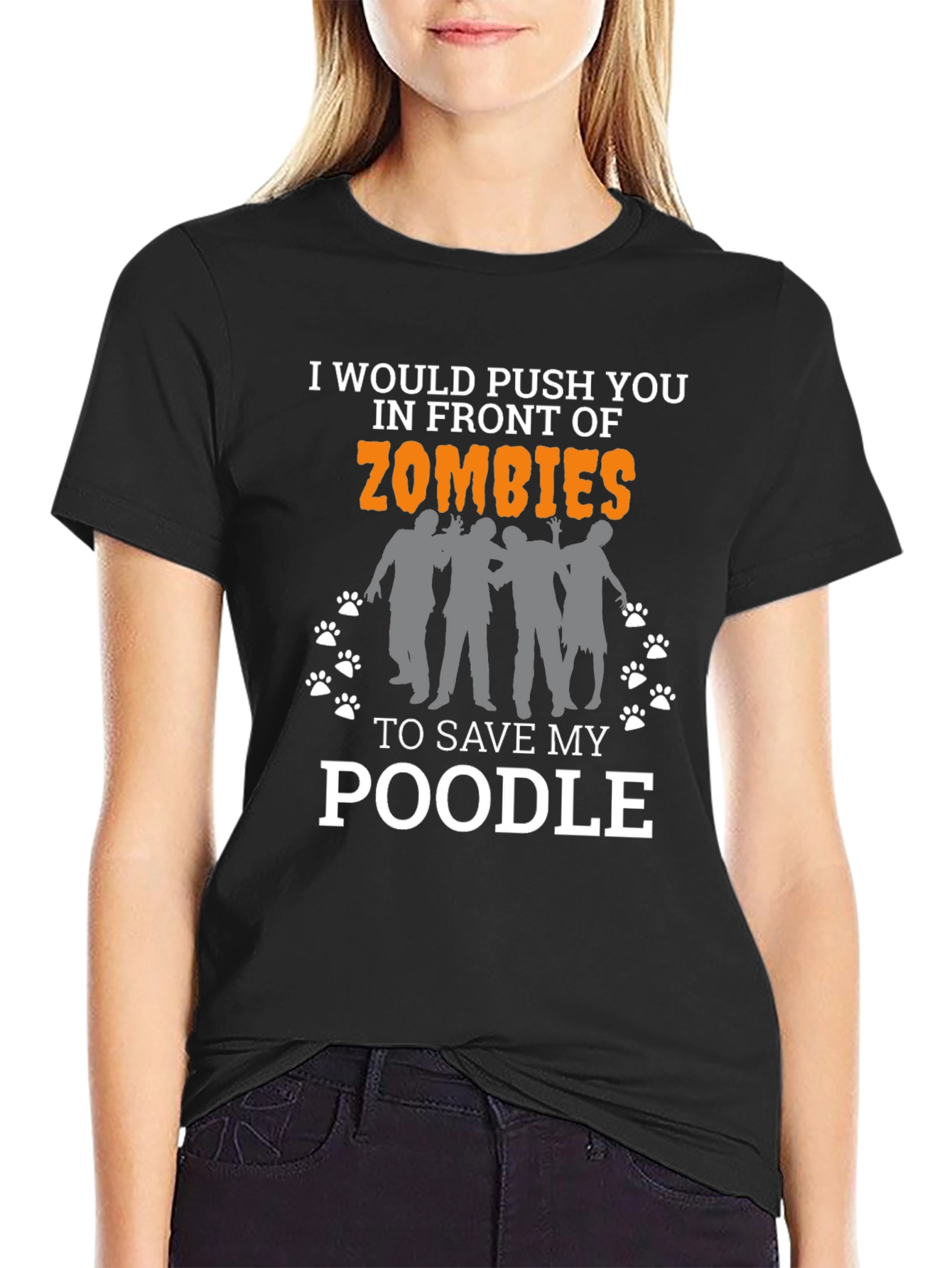 Zombie Poodle T-Shirt Funny Novelty Tee