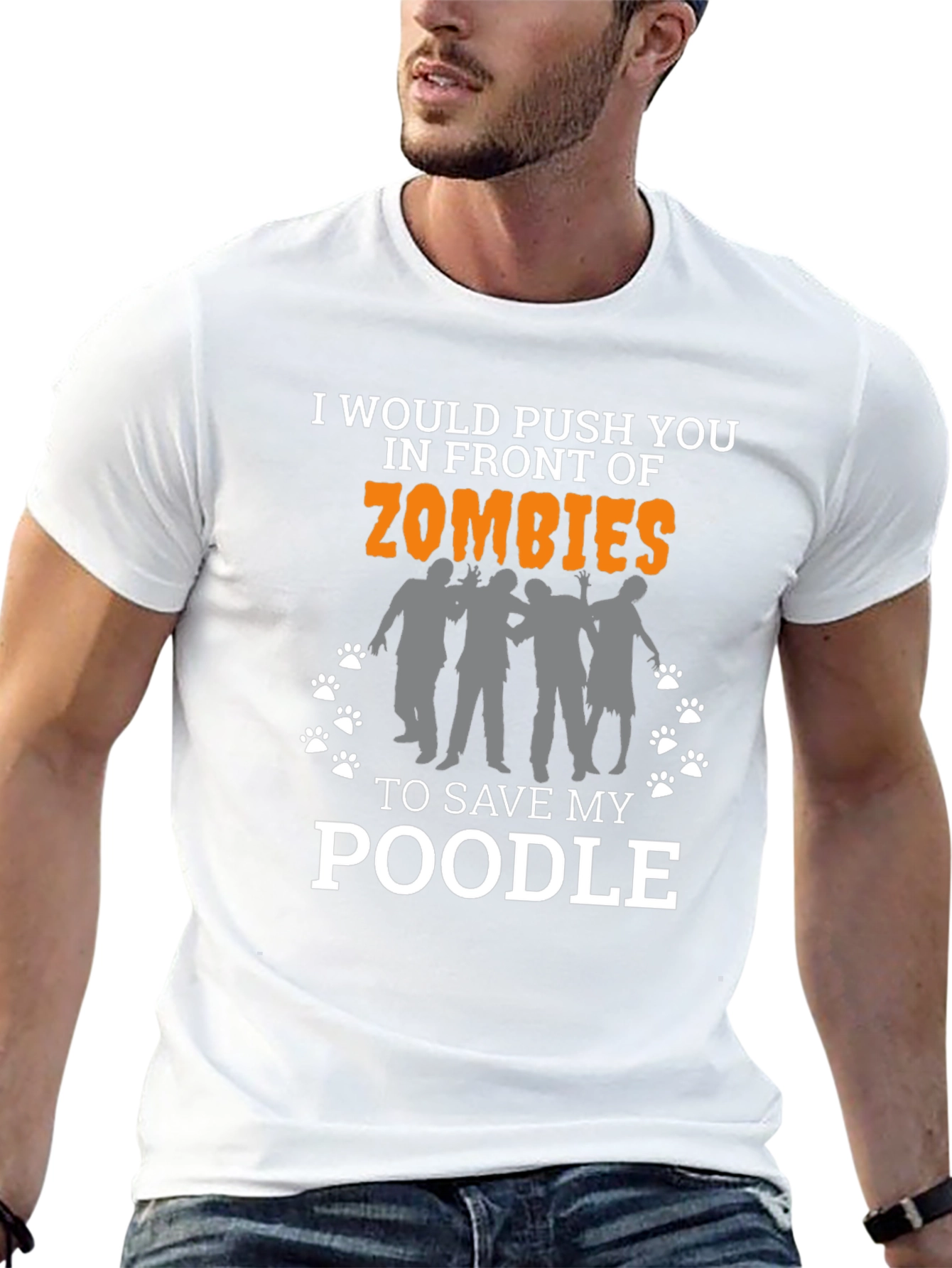 Zombie Poodle T-Shirt Funny Novelty Tee