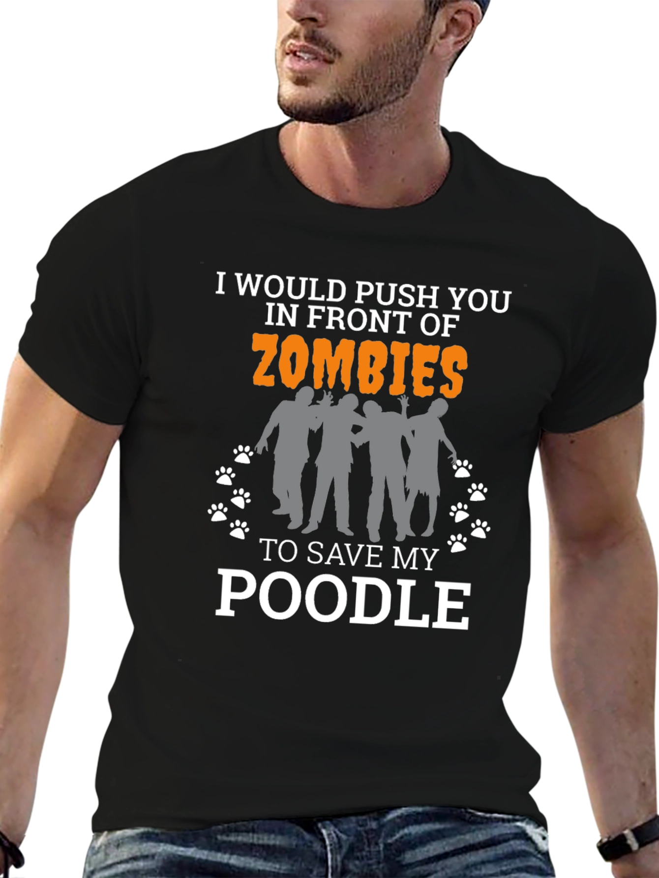 Zombie Poodle T-Shirt Funny Novelty Tee
