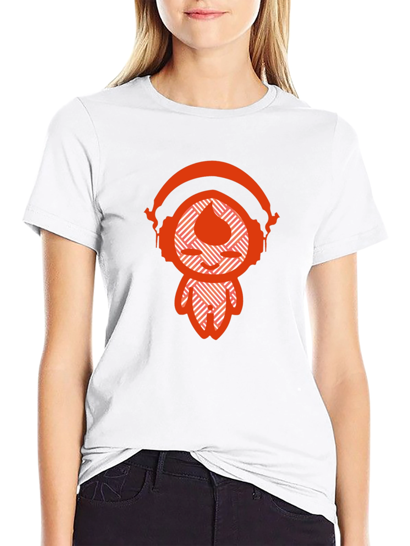 Cool Graphic Tee - Headphones Design Casual Wear