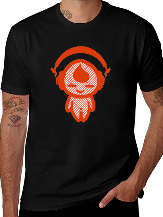 Cool Graphic Tee - Headphones Design Casual Wear
