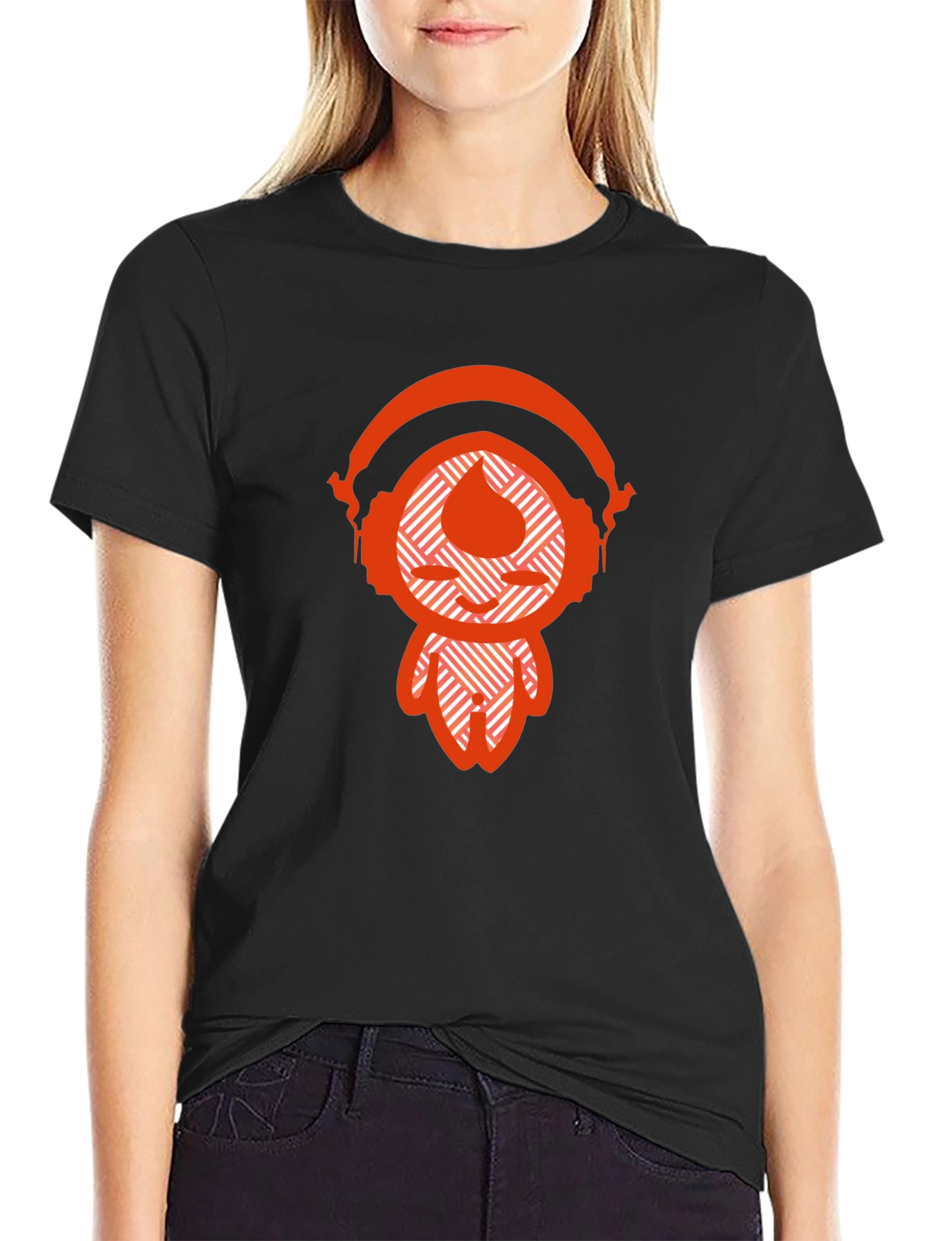 Cool Graphic Tee - Headphones Design Casual Wear