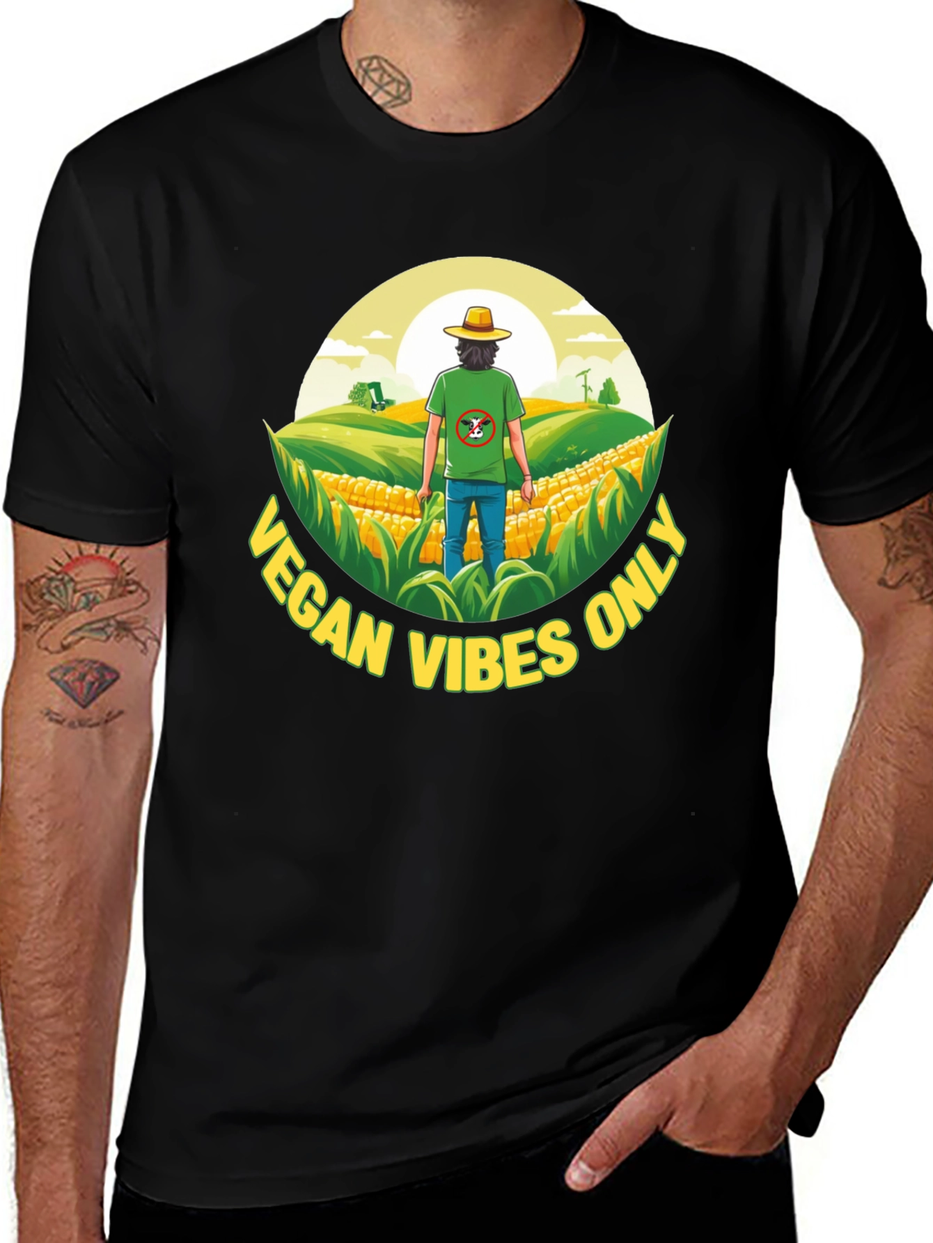 Vegan Vibes Only Graphic Tee - Black