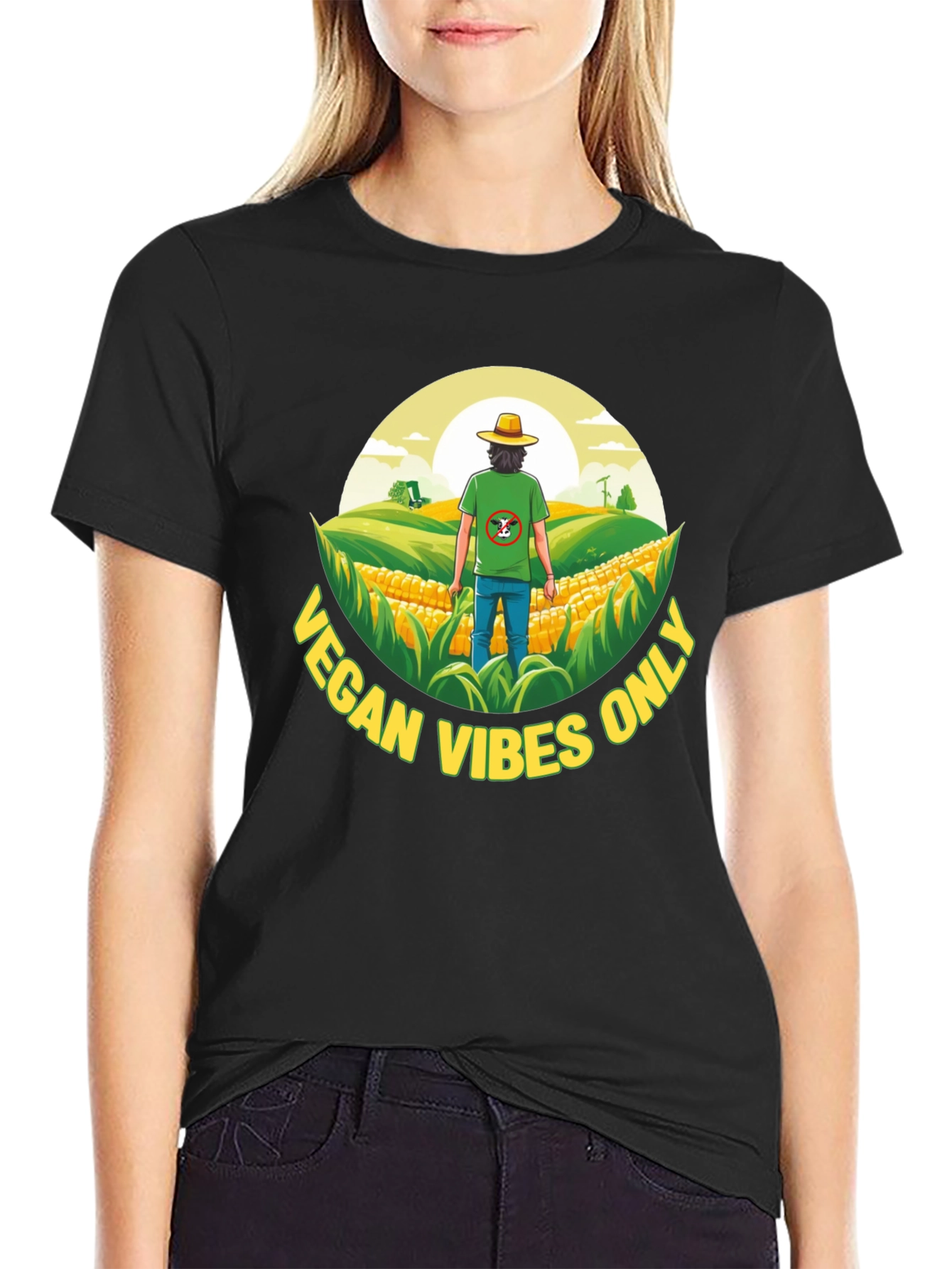 Vegan Vibes Only Graphic Tee - Black