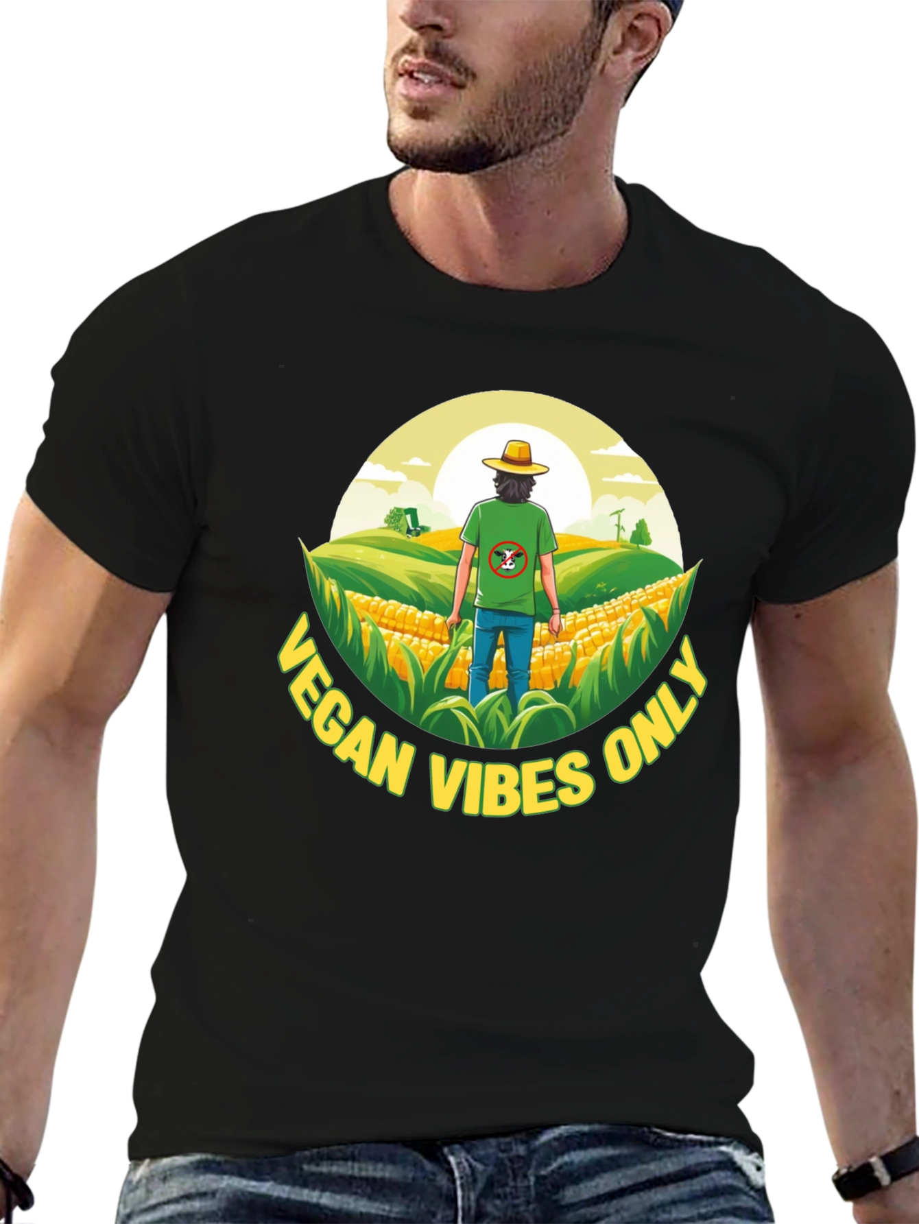 Vegan Vibes Only Graphic Tee - Black
