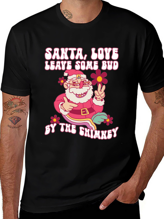 Santa Love Bud Graphic T-Shirt - Christmas Holiday