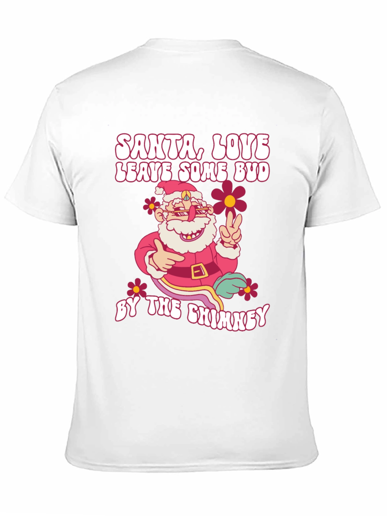 Santa Love Bud Graphic T-Shirt - Christmas Holiday