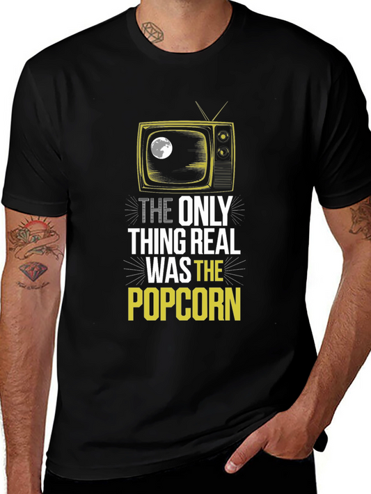 Retro TV & Popcorn T-Shirt - Movie Night Apparel