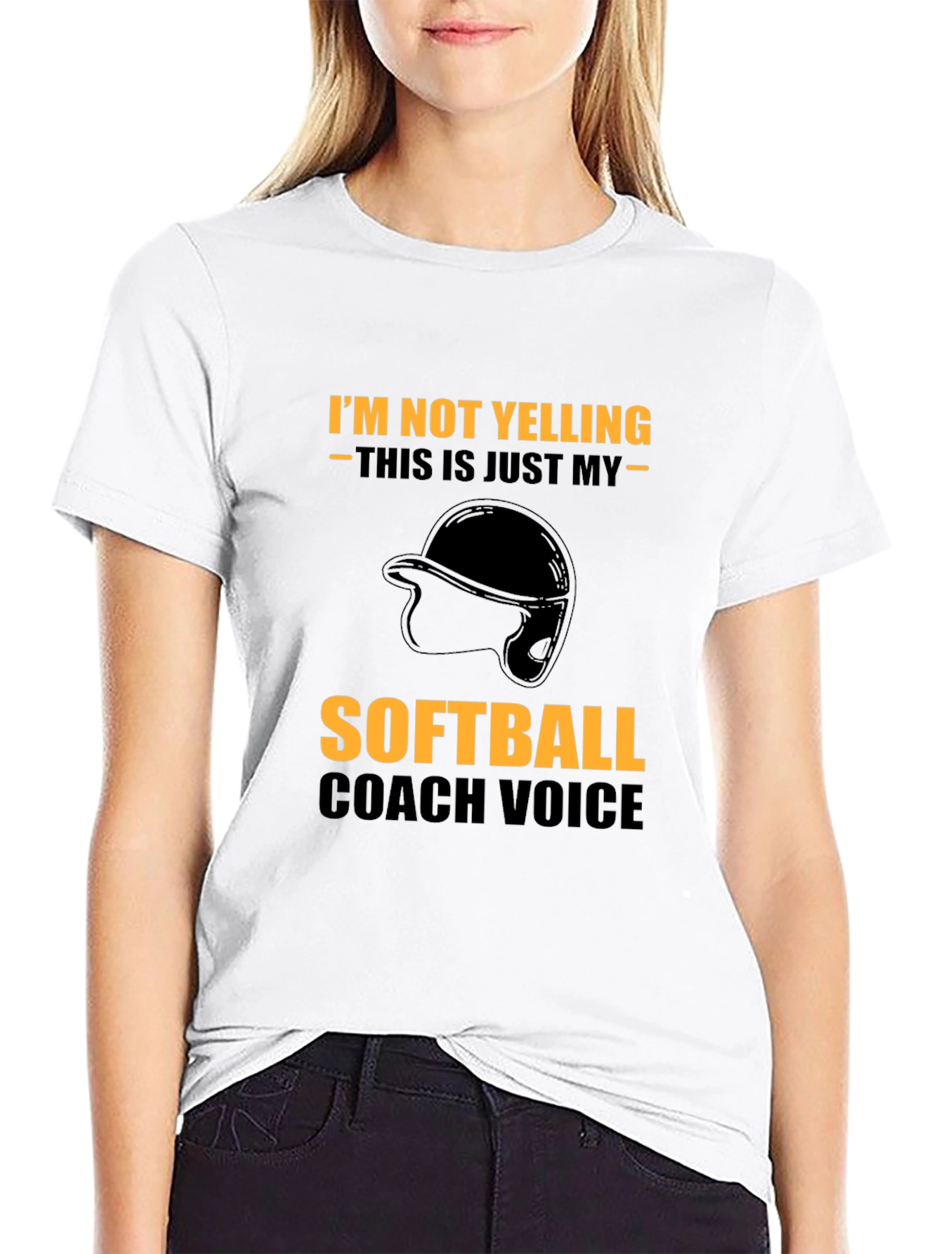 Funny Softball Coach T-Shirt - Im Not Yelling