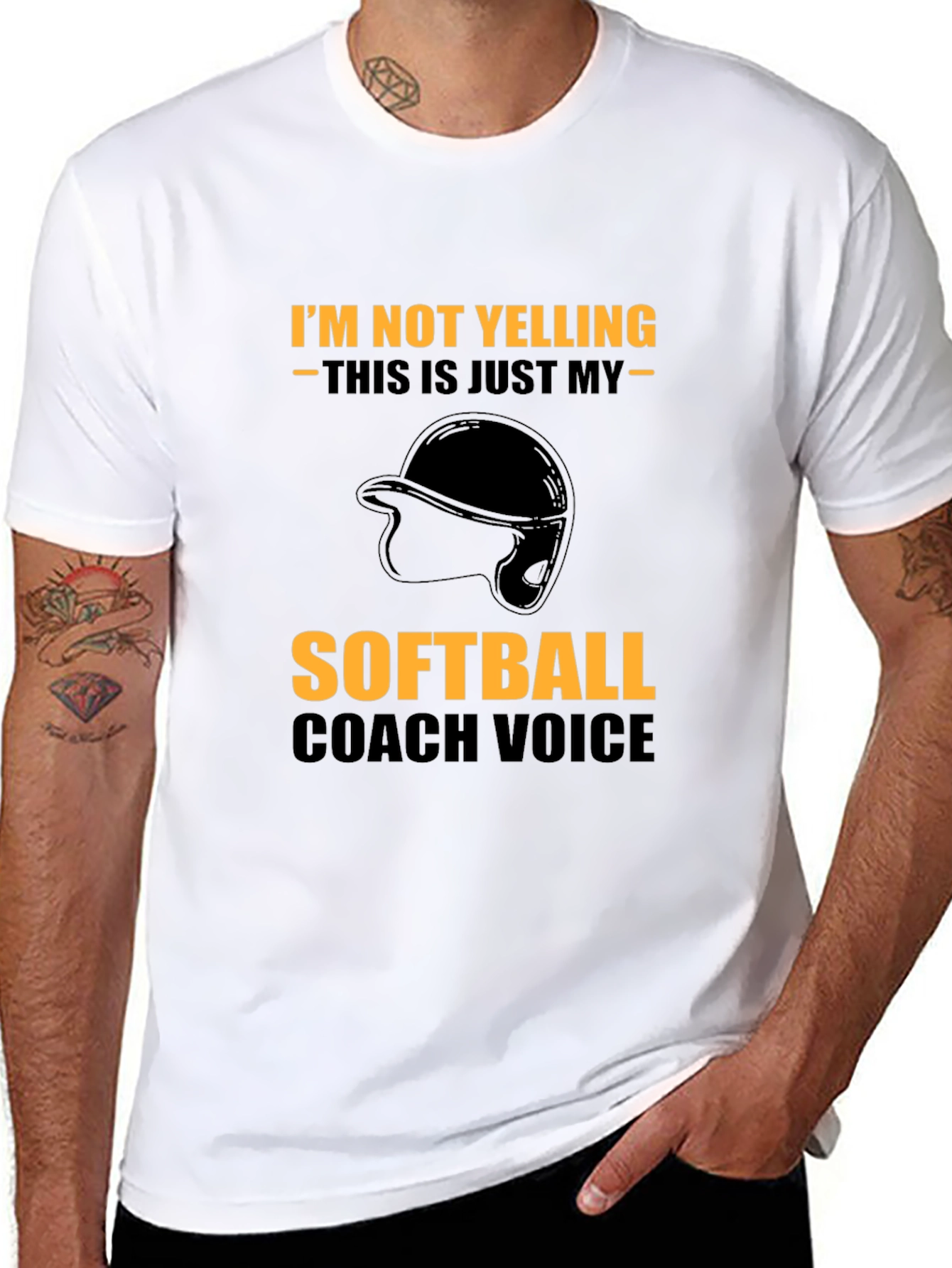 Funny Softball Coach T-Shirt - Im Not Yelling