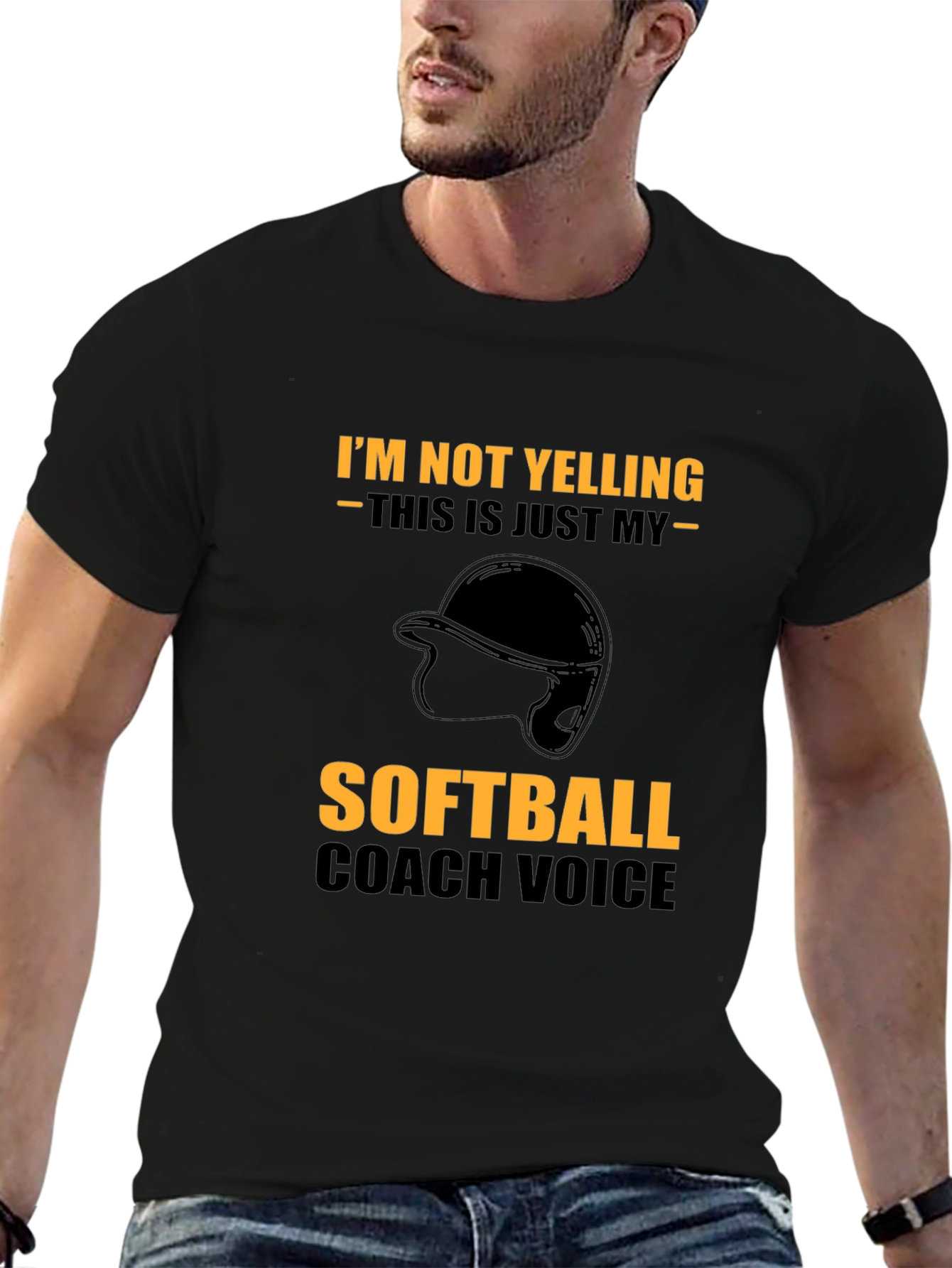 Funny Softball Coach T-Shirt - Im Not Yelling
