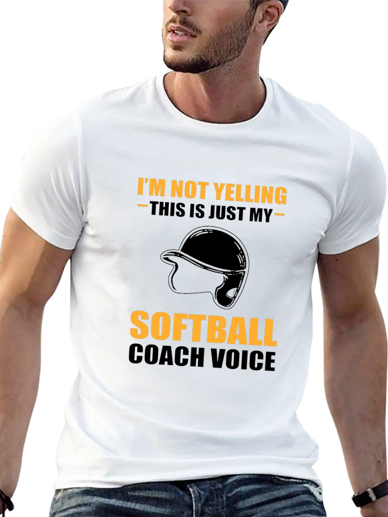 Funny Softball Coach T-Shirt - Im Not Yelling