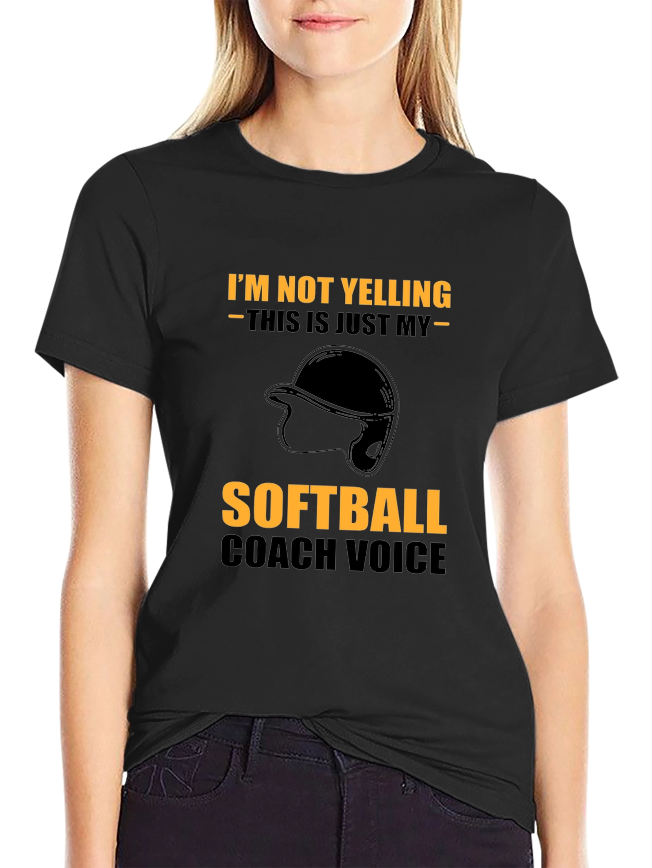 Funny Softball Coach T-Shirt - Im Not Yelling