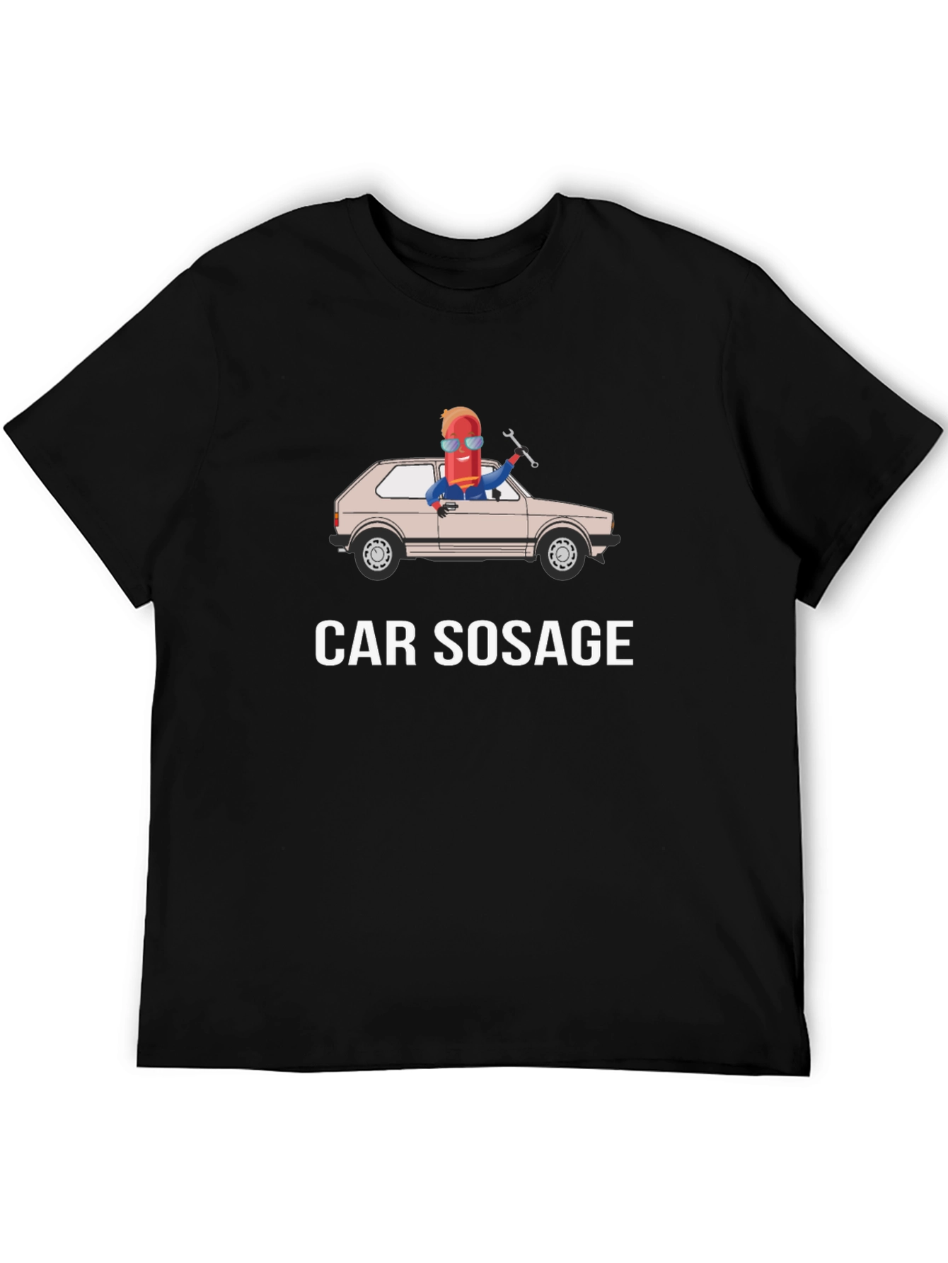 Car Sosage T-Shirt - Funny Sausage Car Graphic Tee