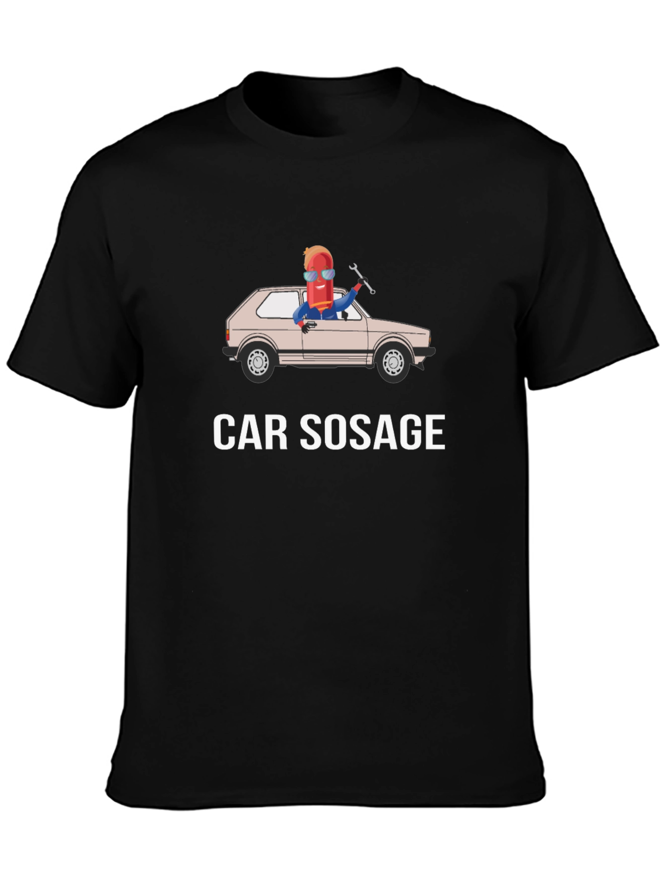 Car Sosage T-Shirt - Funny Sausage Car Graphic Tee