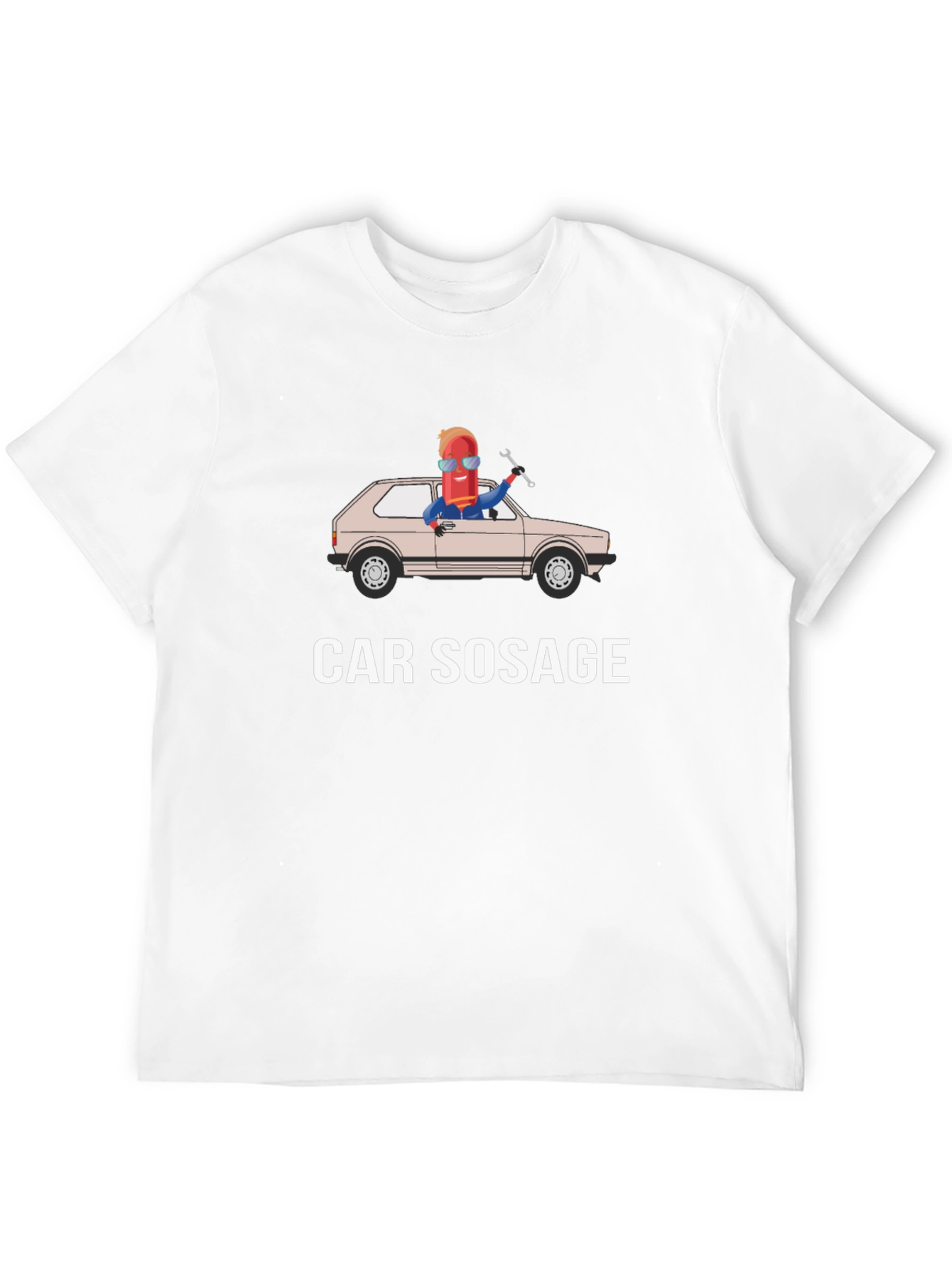 Car Sosage T-Shirt - Funny Sausage Car Graphic Tee