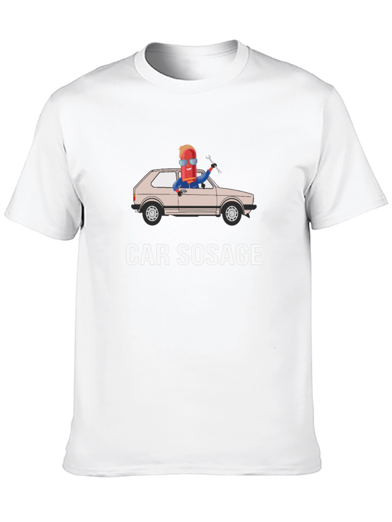 Car Sosage T-Shirt - Funny Sausage Car Graphic Tee