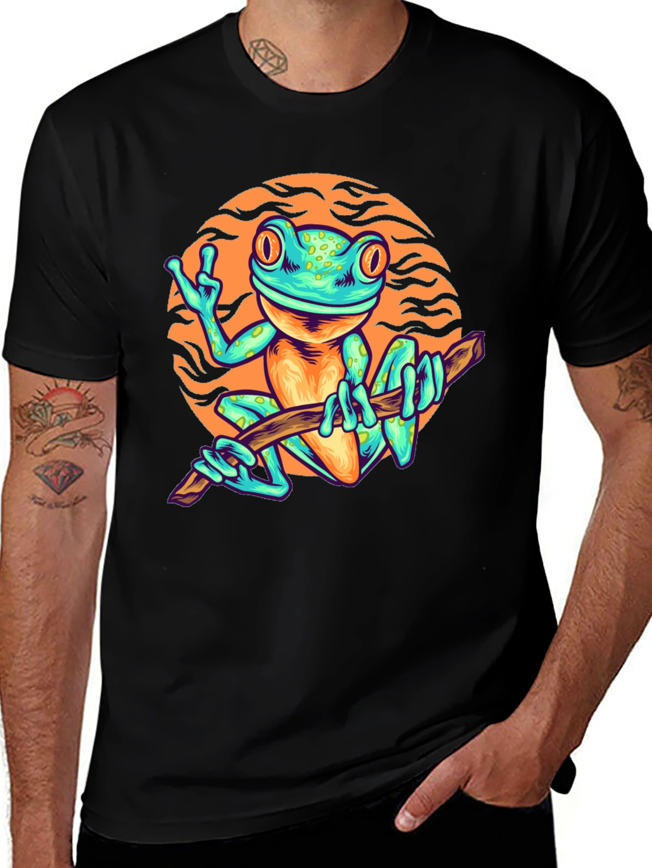 Funky Frog Graphic Tee - Cool Cartoon Style