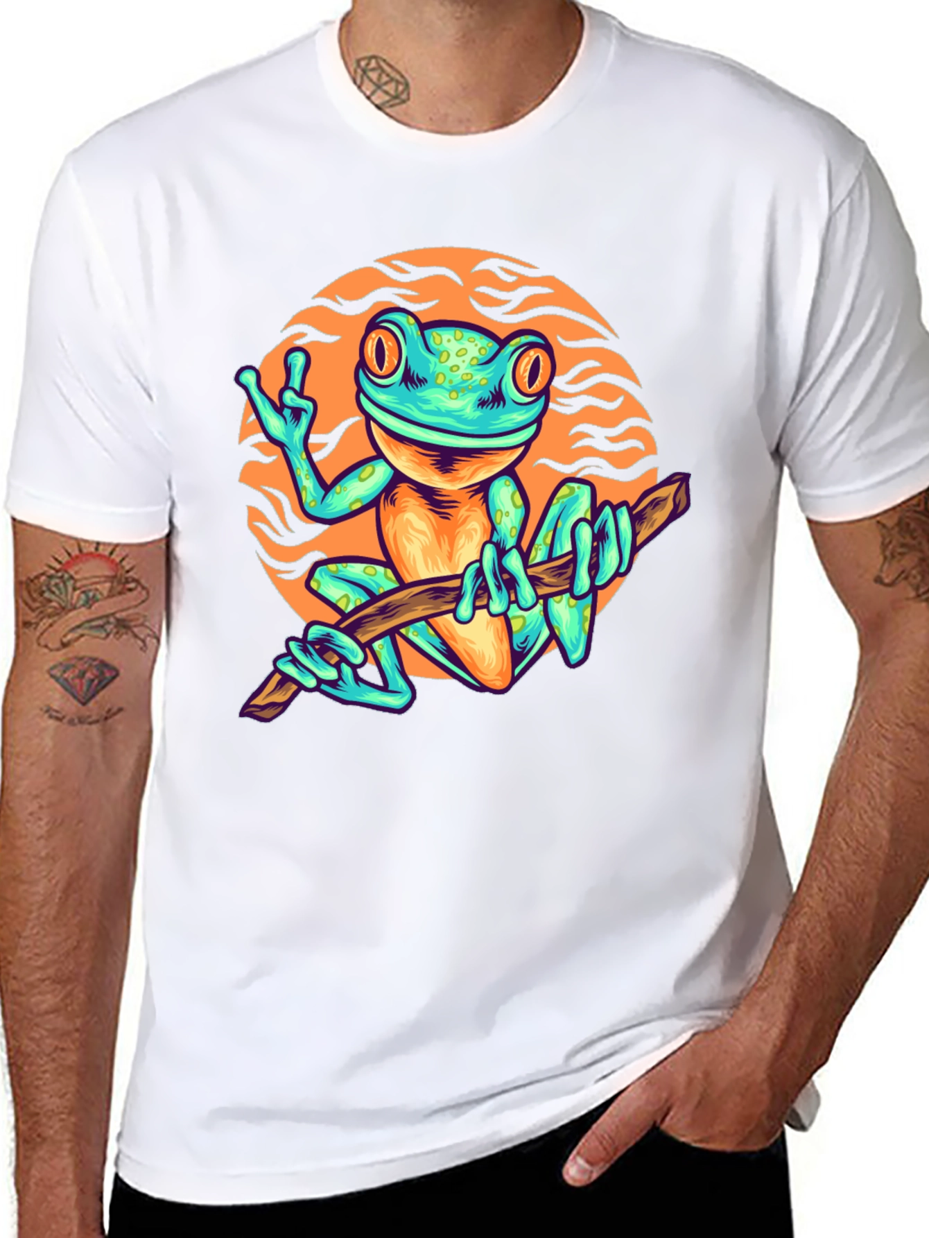 Funky Frog Graphic Tee - Cool Cartoon Style