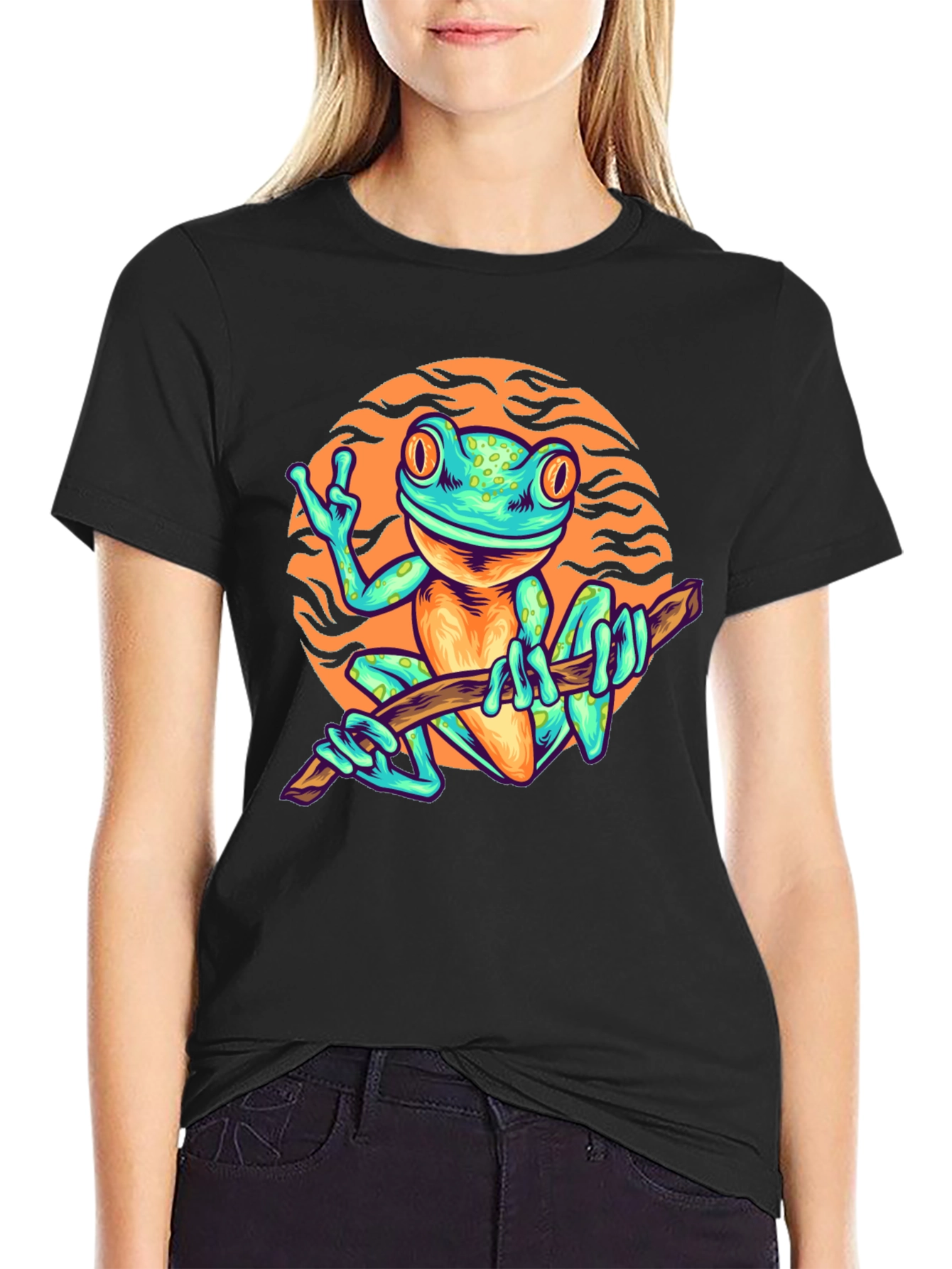 Funky Frog Graphic Tee - Cool Cartoon Style