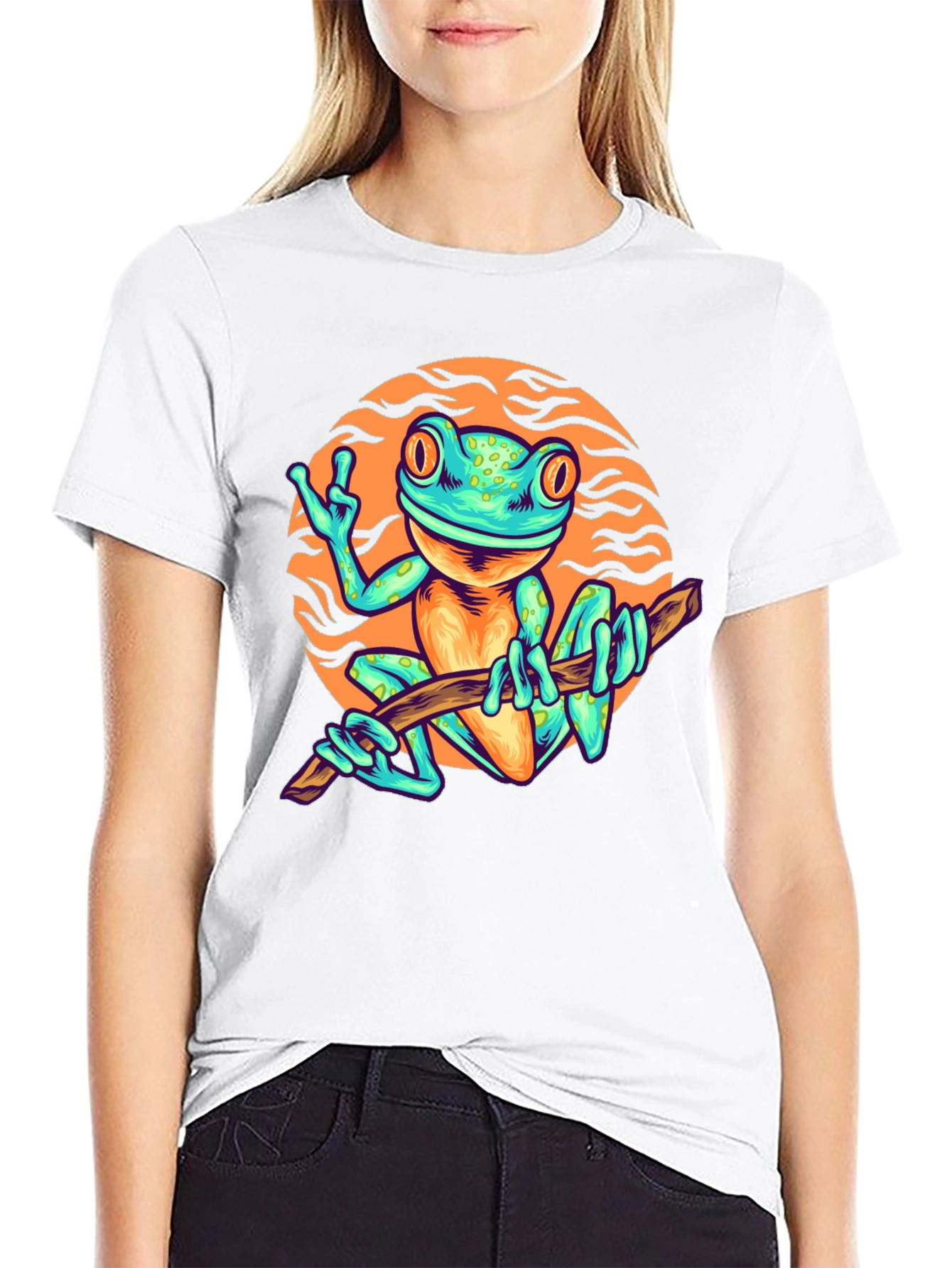 Funky Frog Graphic Tee - Cool Cartoon Style