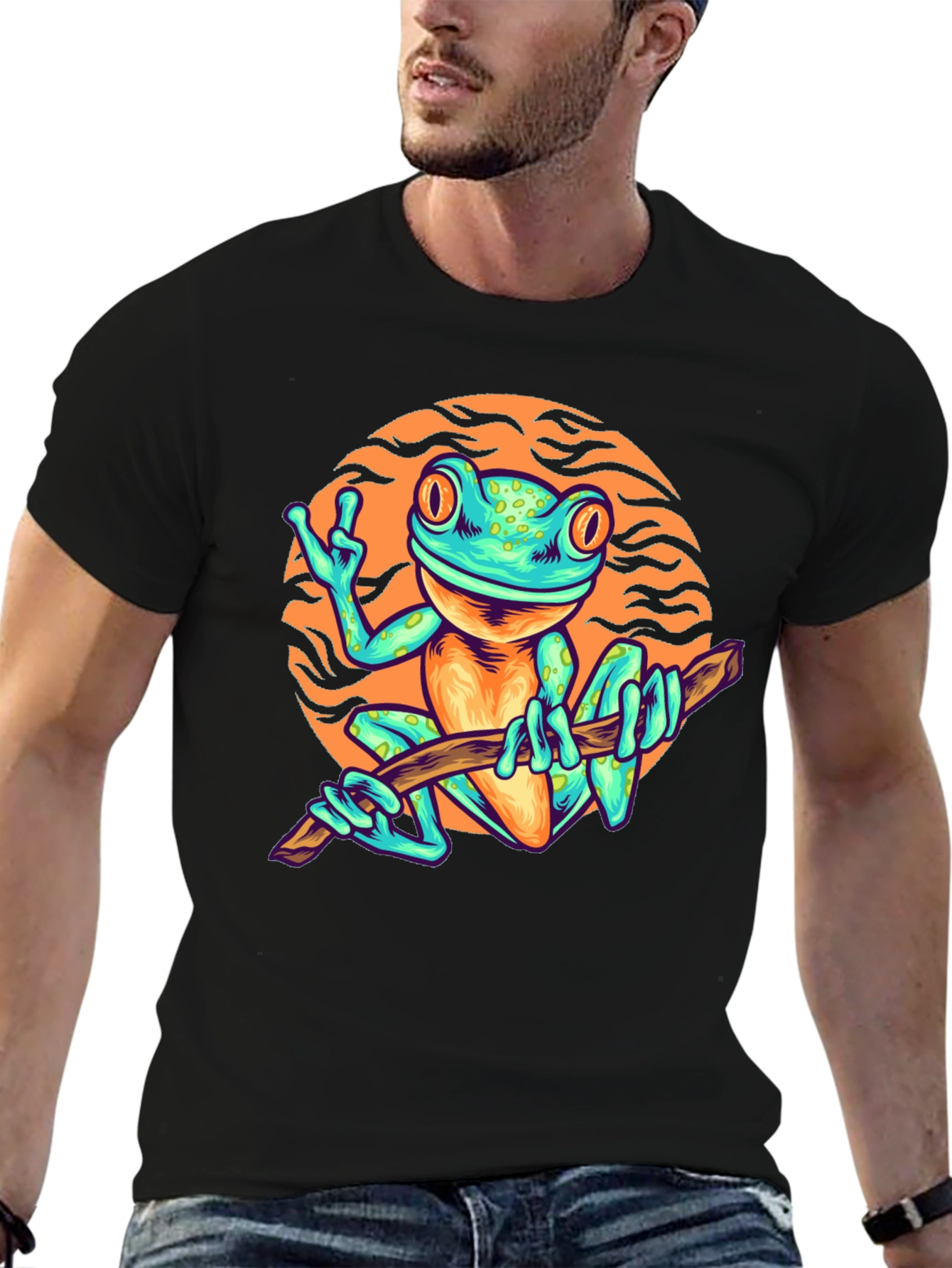 Funky Frog Graphic Tee - Cool Cartoon Style