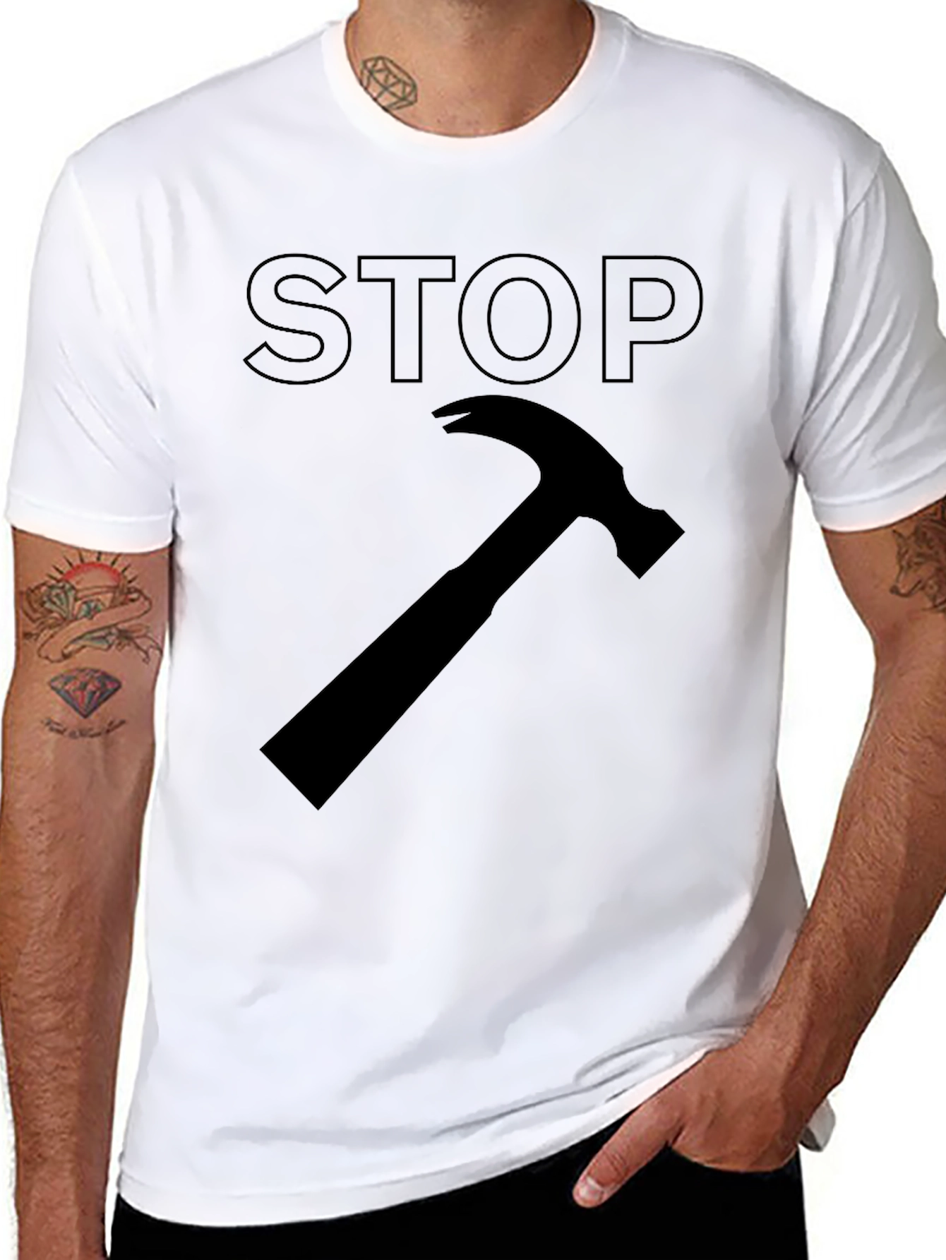 Stop Hammer Time Black Graphic Tee