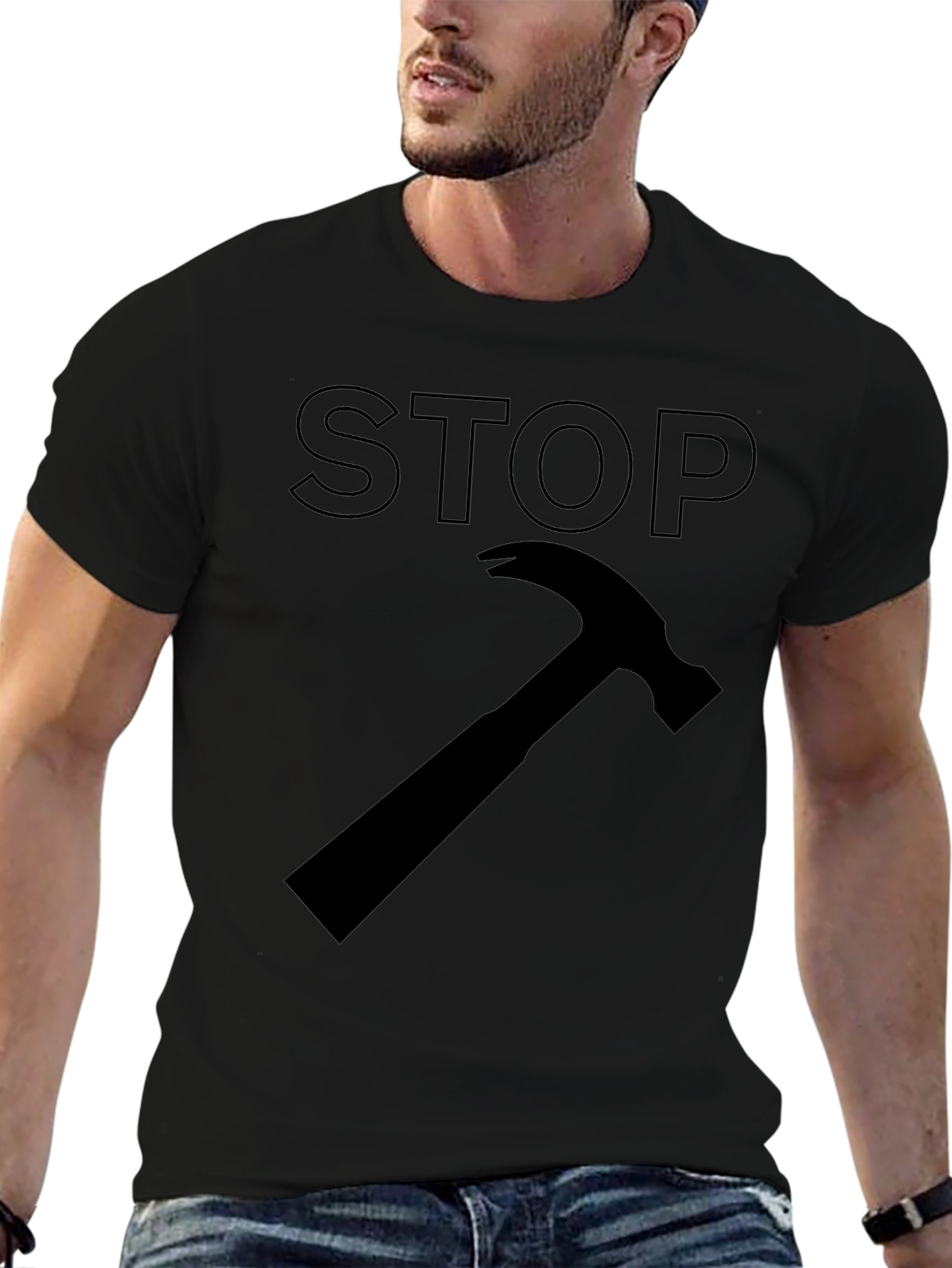 Stop Hammer Time Black Graphic Tee
