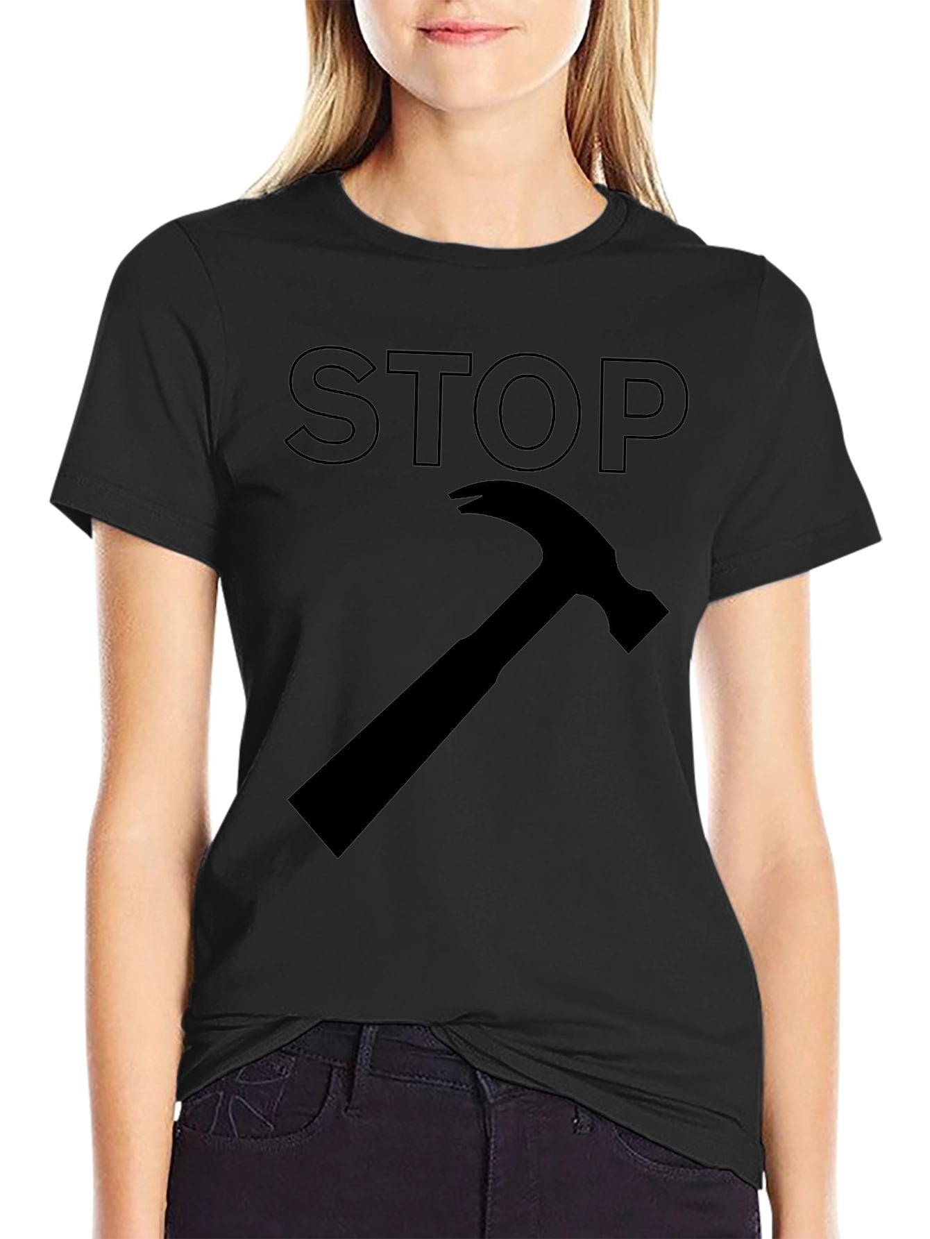 Stop Hammer Time Black Graphic Tee