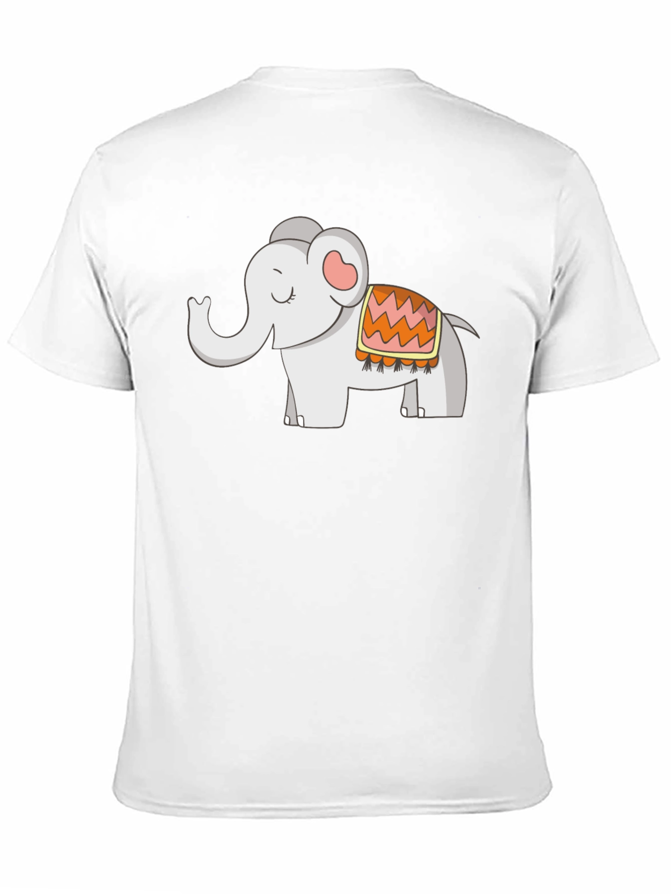 Cute Elephant Graphic Tee - Black Cotton Blend