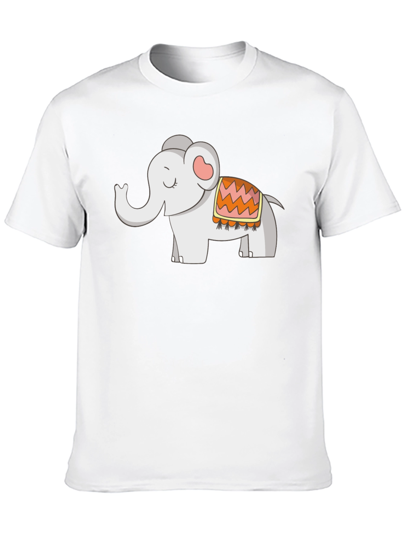 Cute Elephant Graphic Tee - Black Cotton Blend